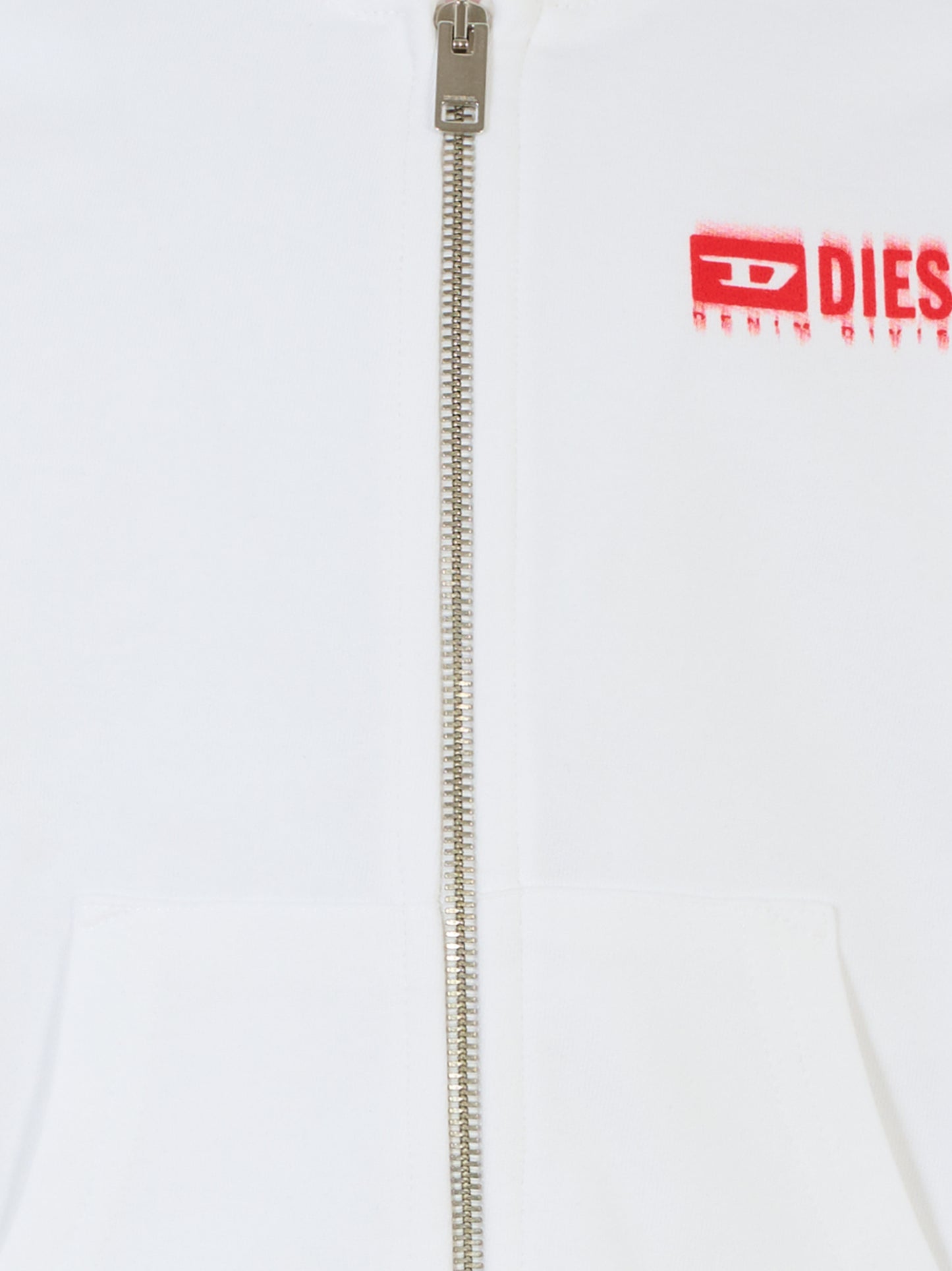 Felpa bianca per bambino con logo,Diesel,J02039 KYAVF K100