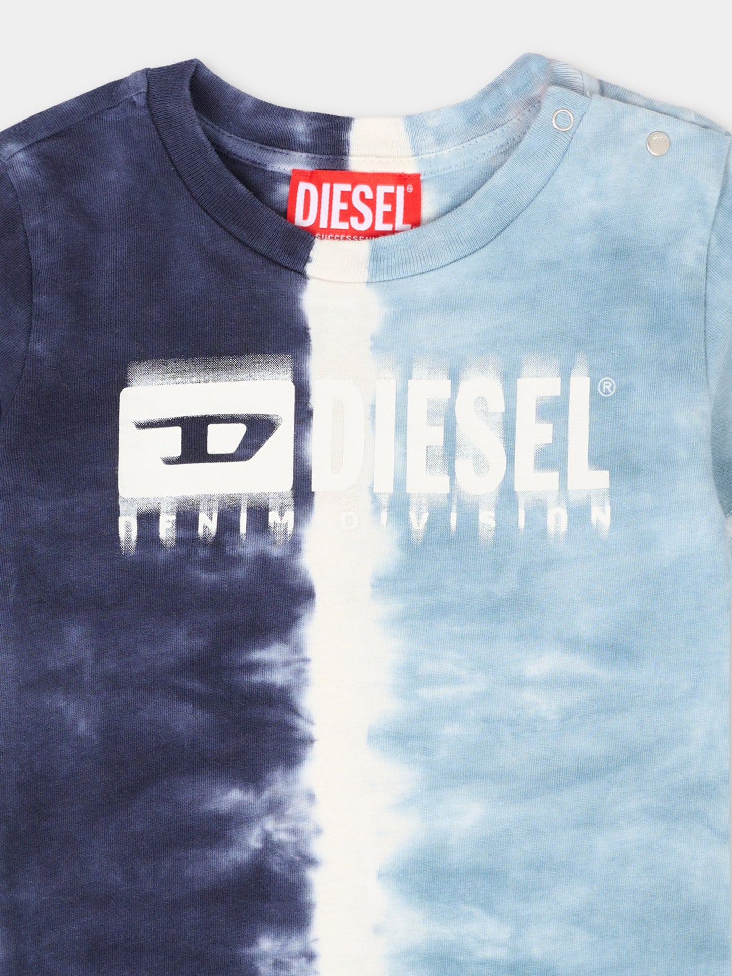T-shirt multicolor per neonato con logo bianco,Diesel,K00617 KYAZE K80AA