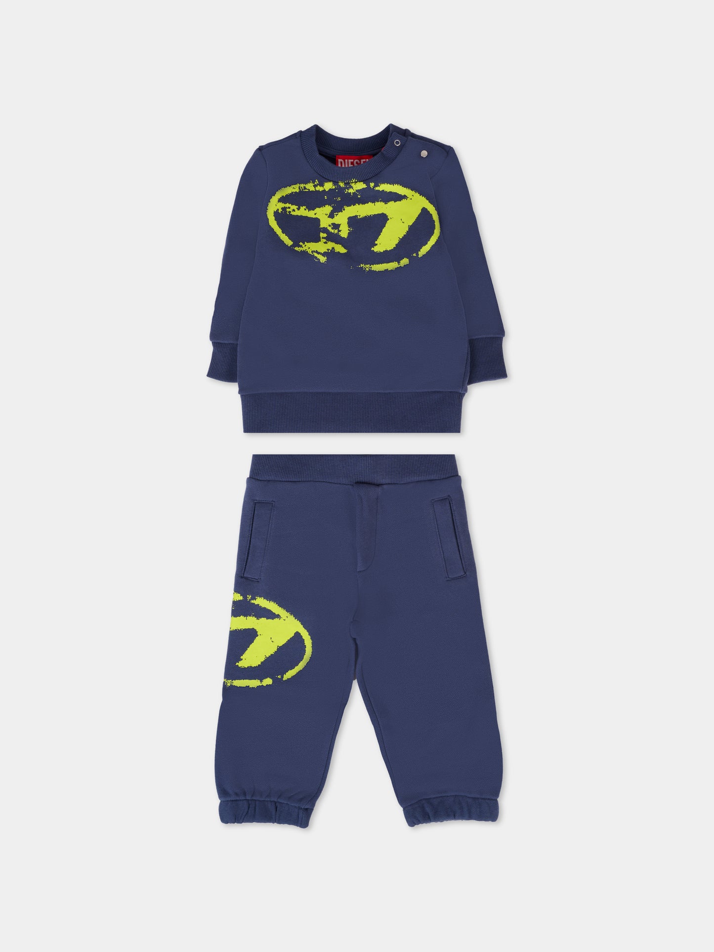 Completo blu per neonato con logo,Diesel,K00652 KYAQK K8AT