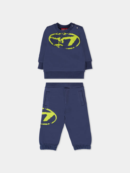 Completo blu per neonato con logo,Diesel,K00652 KYAQK K8AT