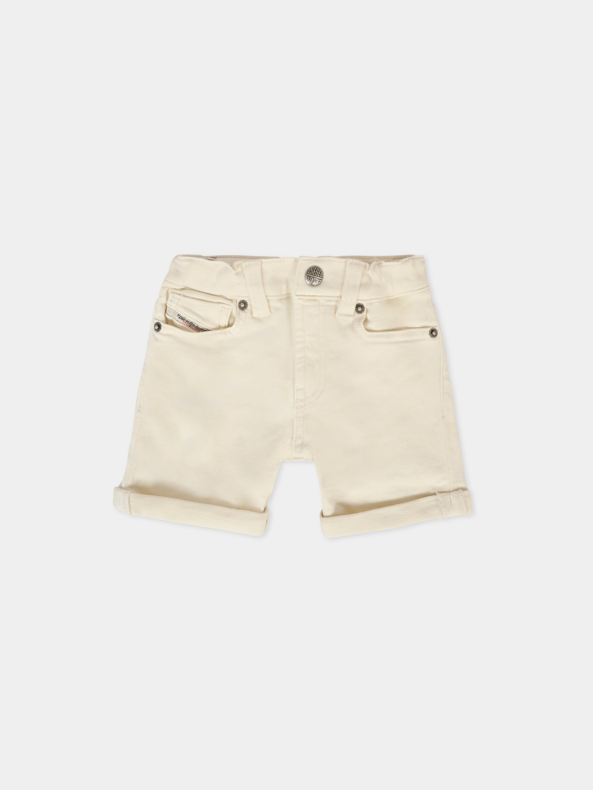 Shorts avorio per neonati con logo,Diesel,K00362 KXBPH K129