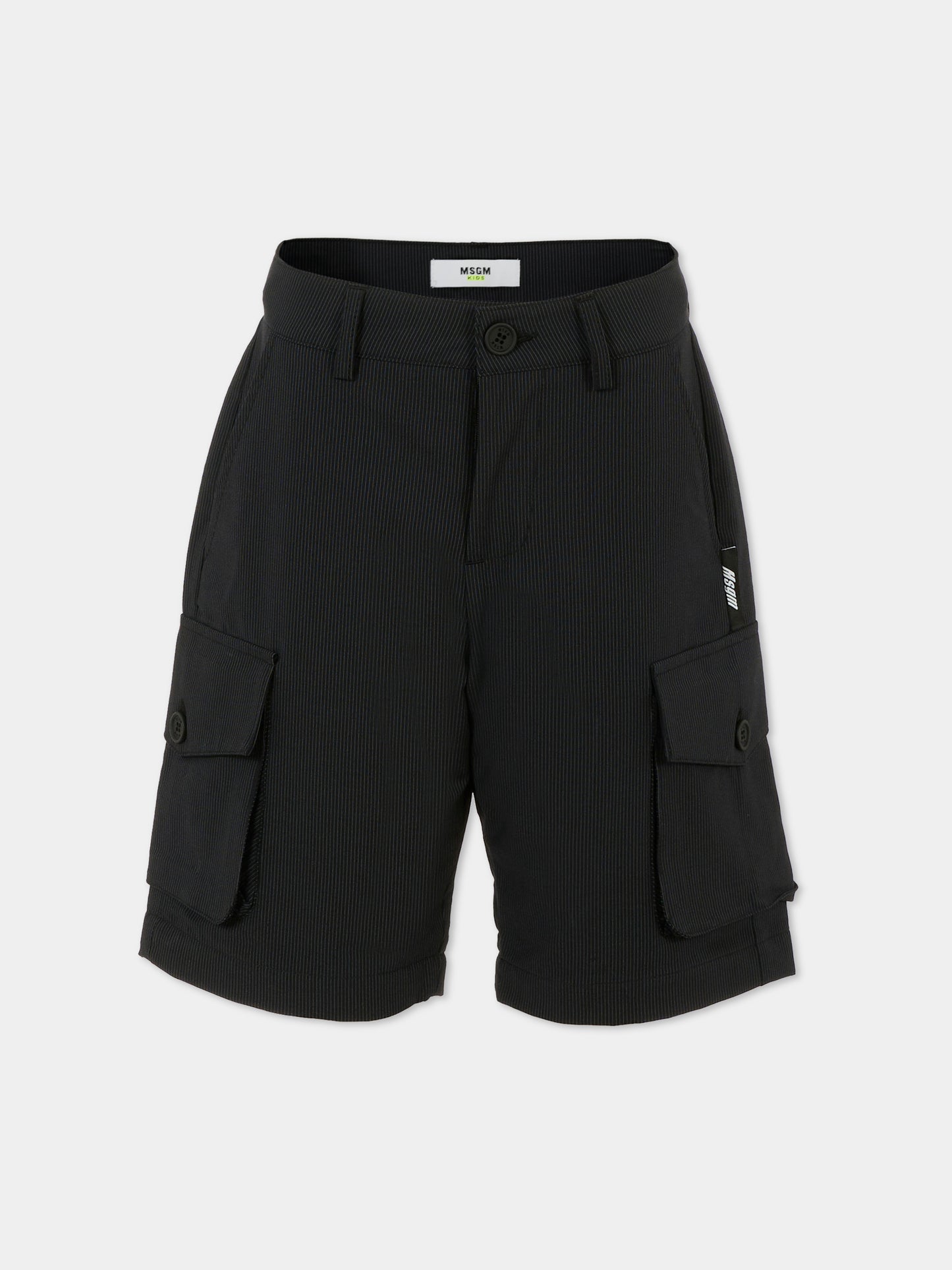 Shorts blu per bambino con logo,Msgm Kids,S5MSJBBE047 060