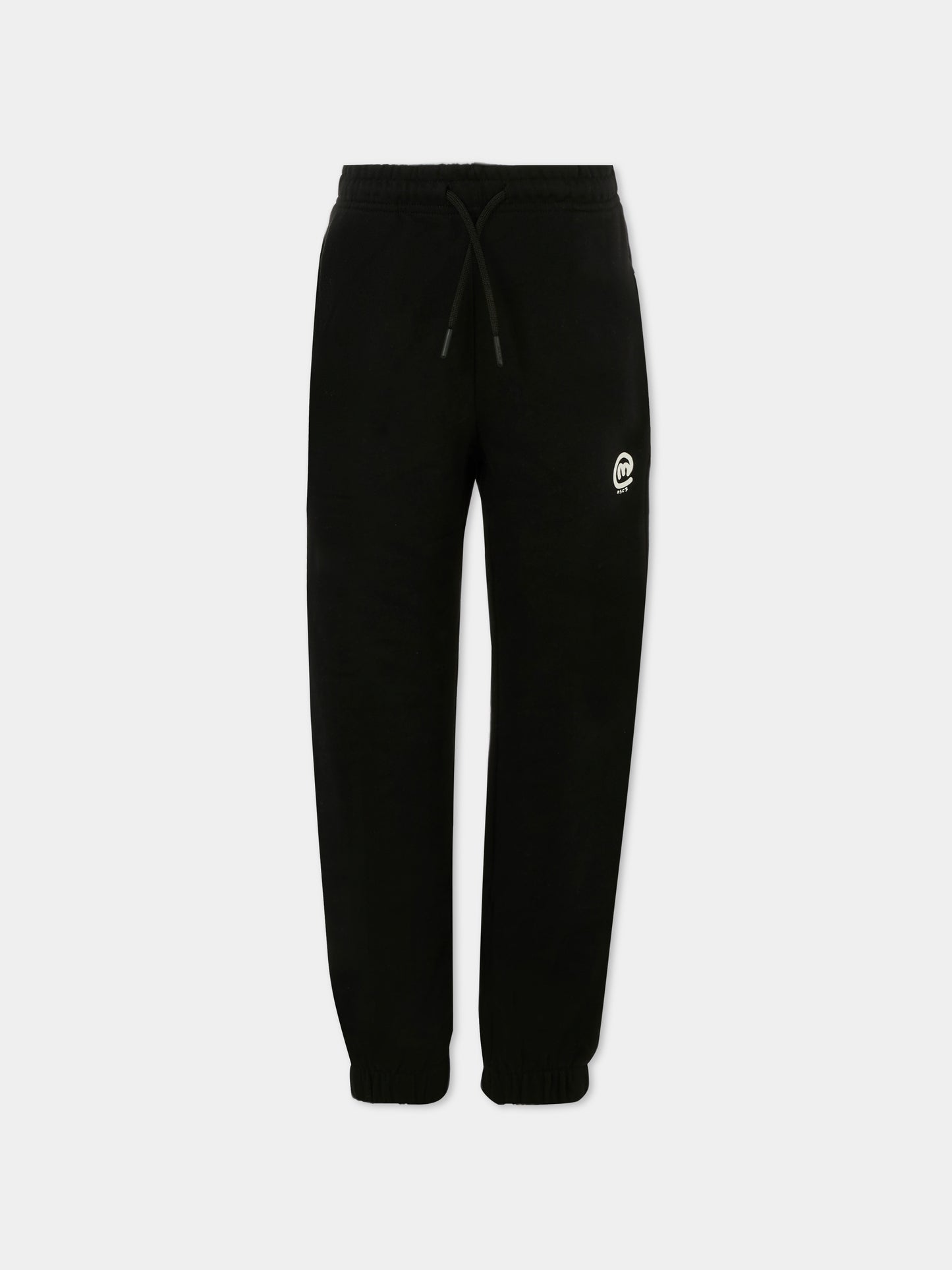 Pantaloni neri per bambino con logo,Msgm Kids,S5MSJBFP311 110