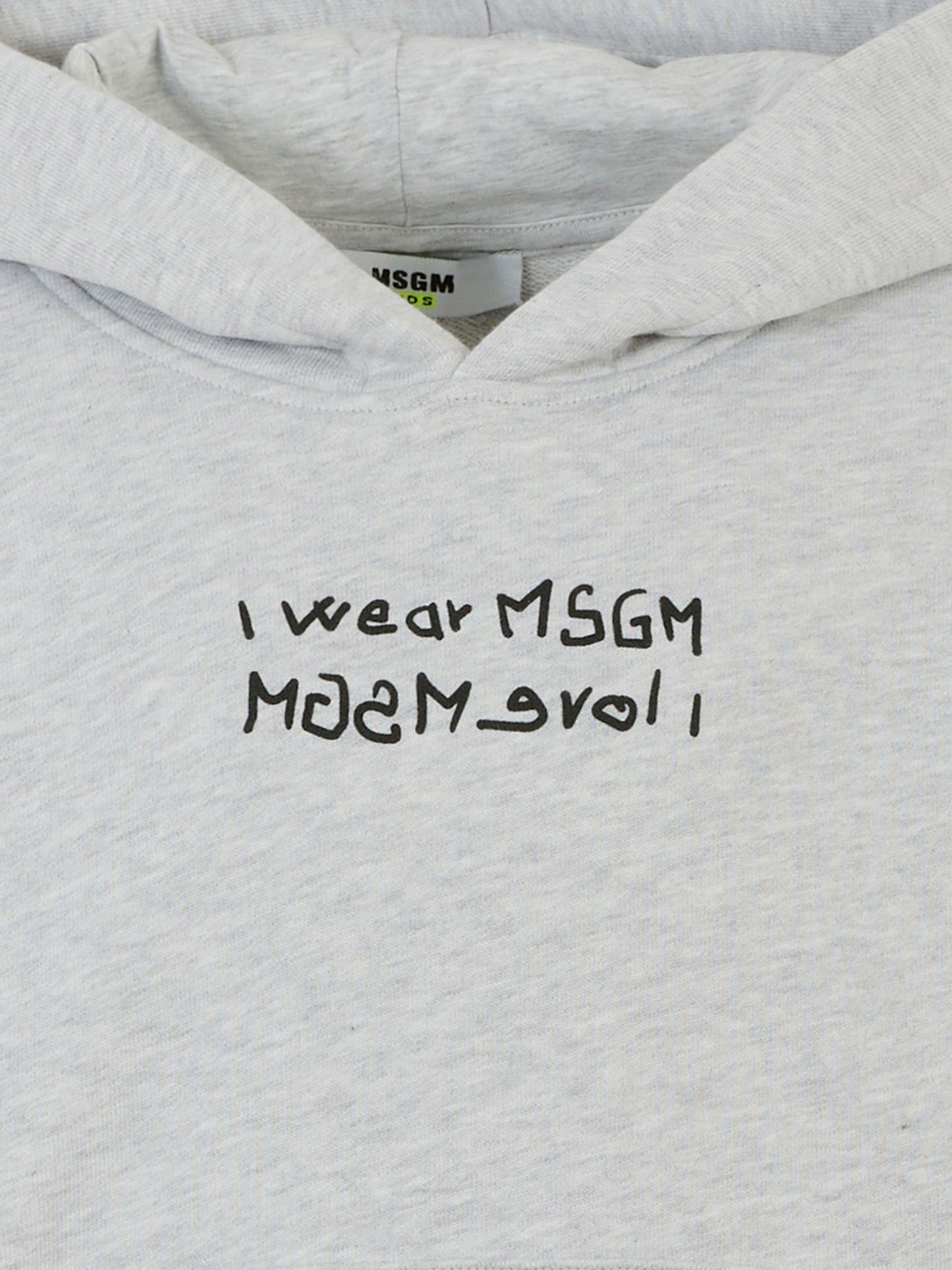 Felpa grigia per bambino con scritta,Msgm Kids,S5MSJBHS040 107