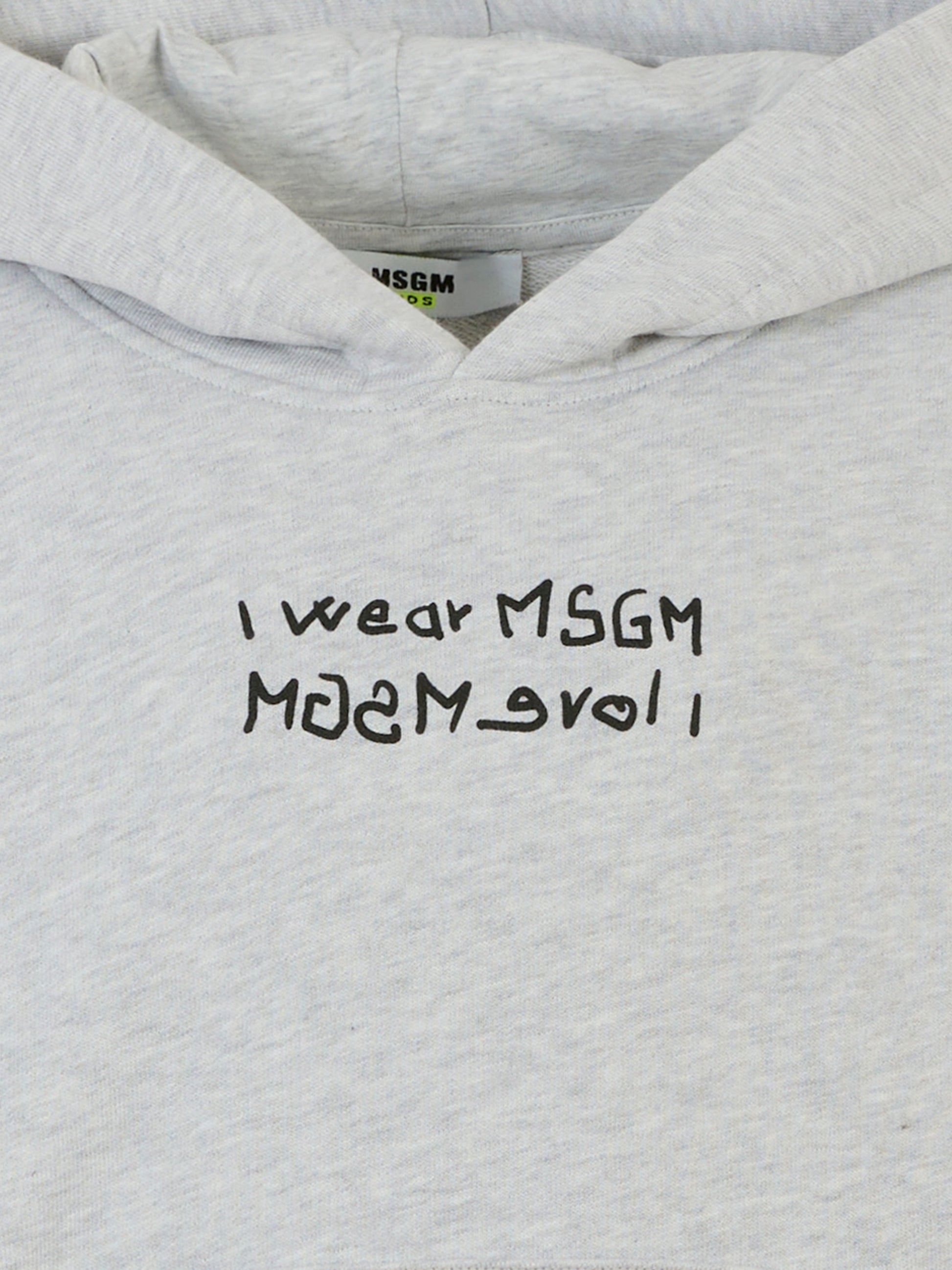 Felpa grigia per bambino con scritta,Msgm Kids,S5MSJBHS040 107