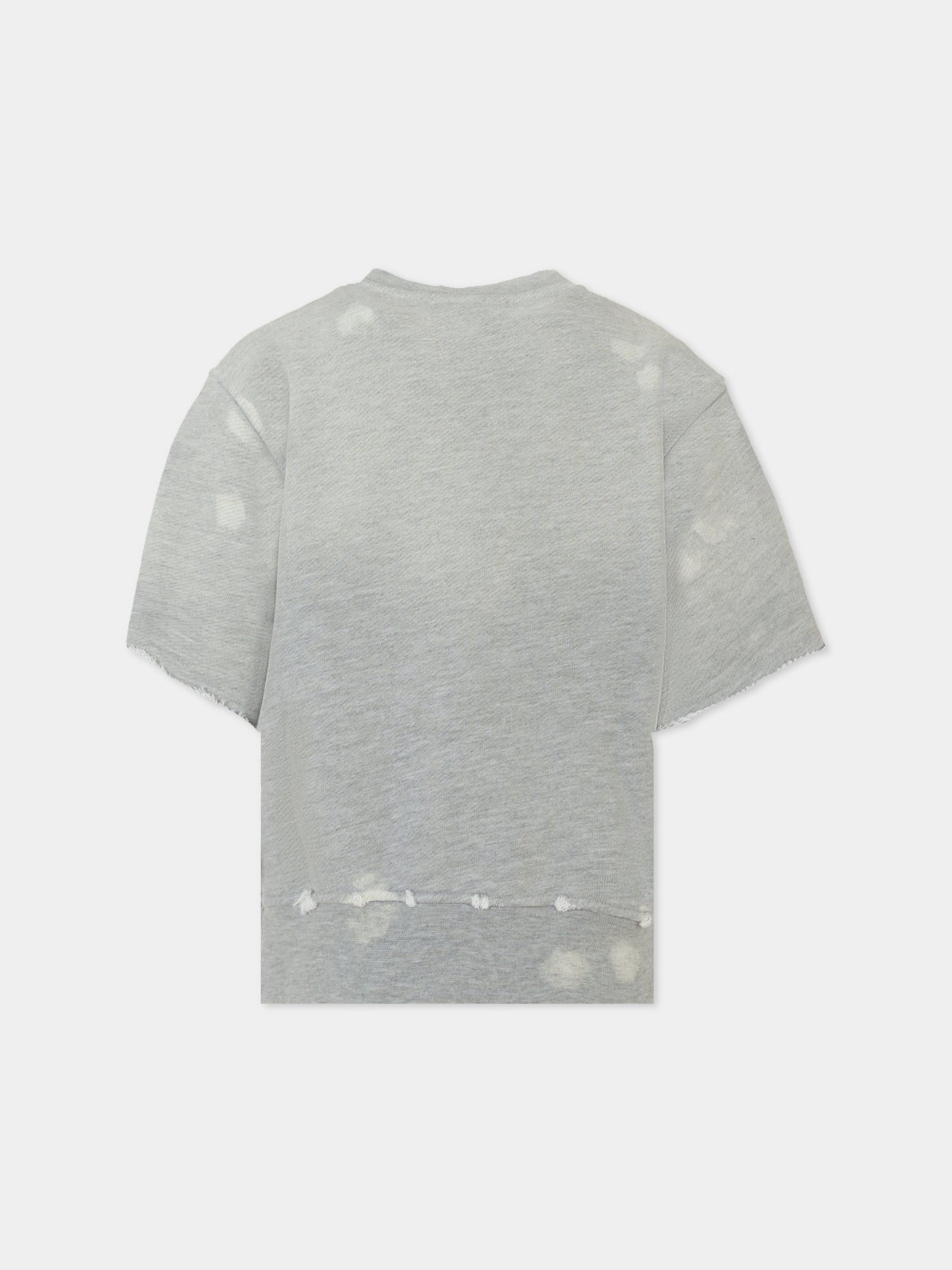 Felpa grigia per bambino con logo,Msgm Kids,S5MSJBSW157 101