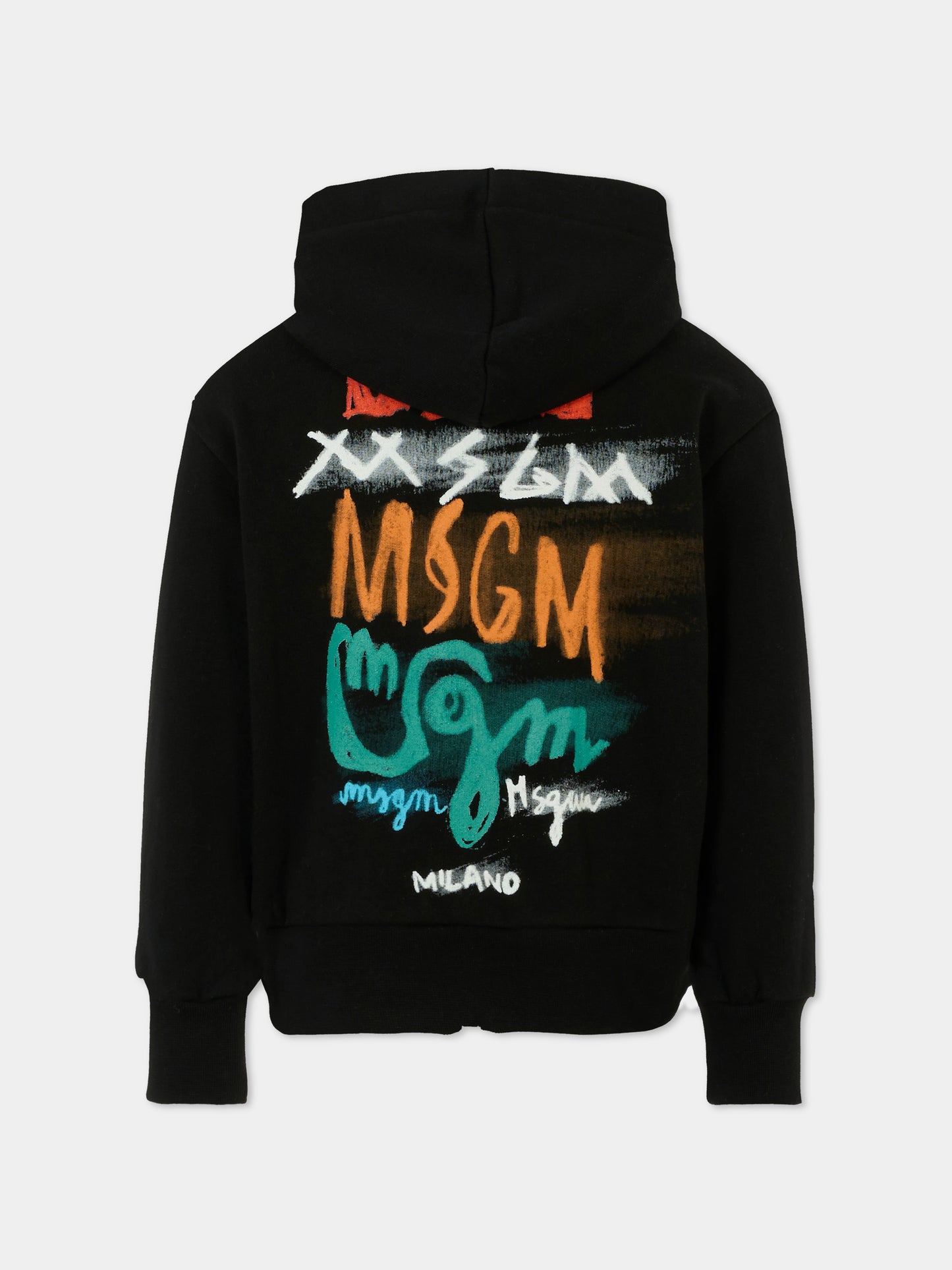 Felpa nera per bambino con logo,Msgm Kids,S5MSJBZH276 110