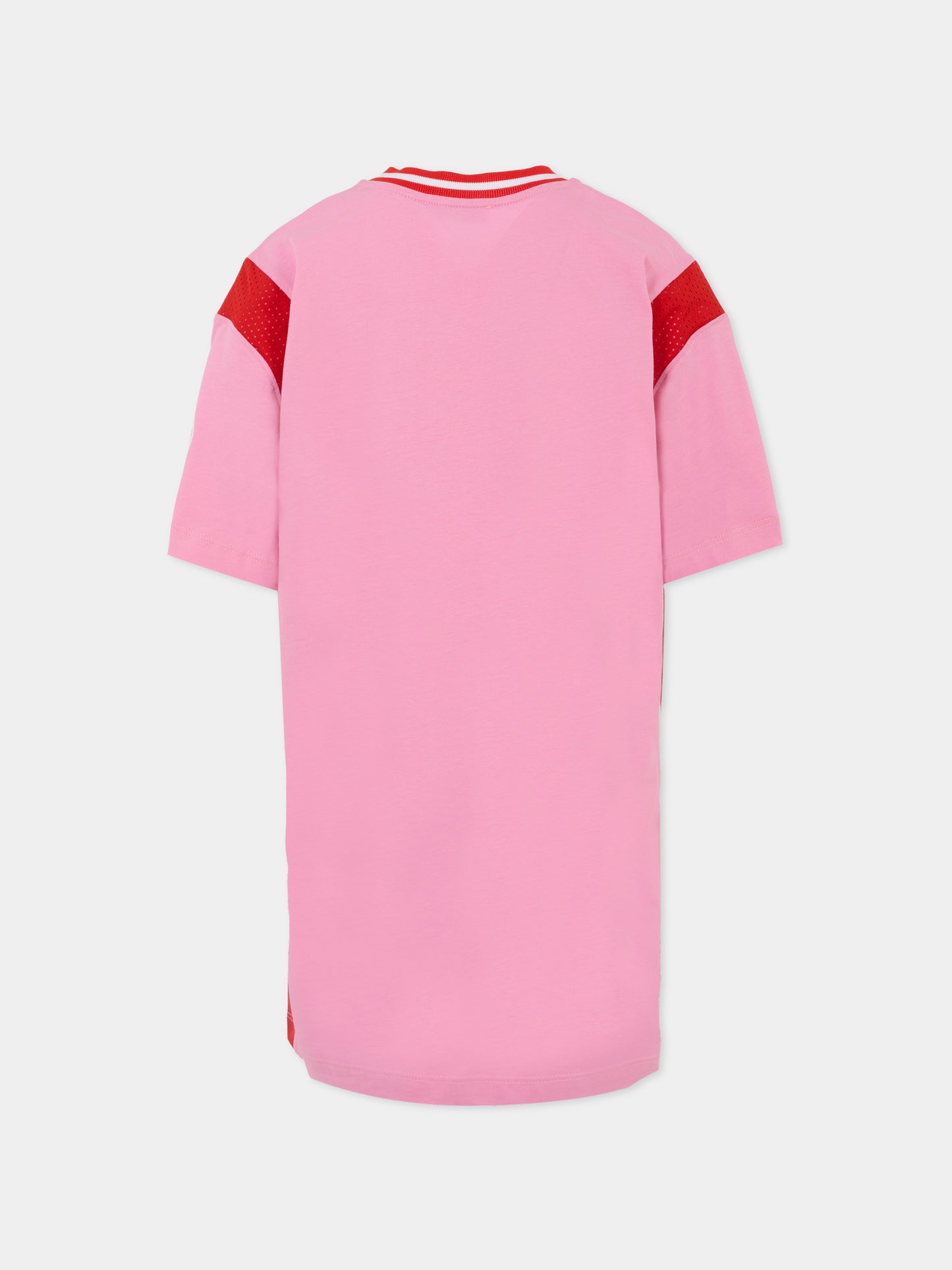 Vestito rosa per bambina con logo e strass,Msgm Kids,S5MSJGDR263 MS003