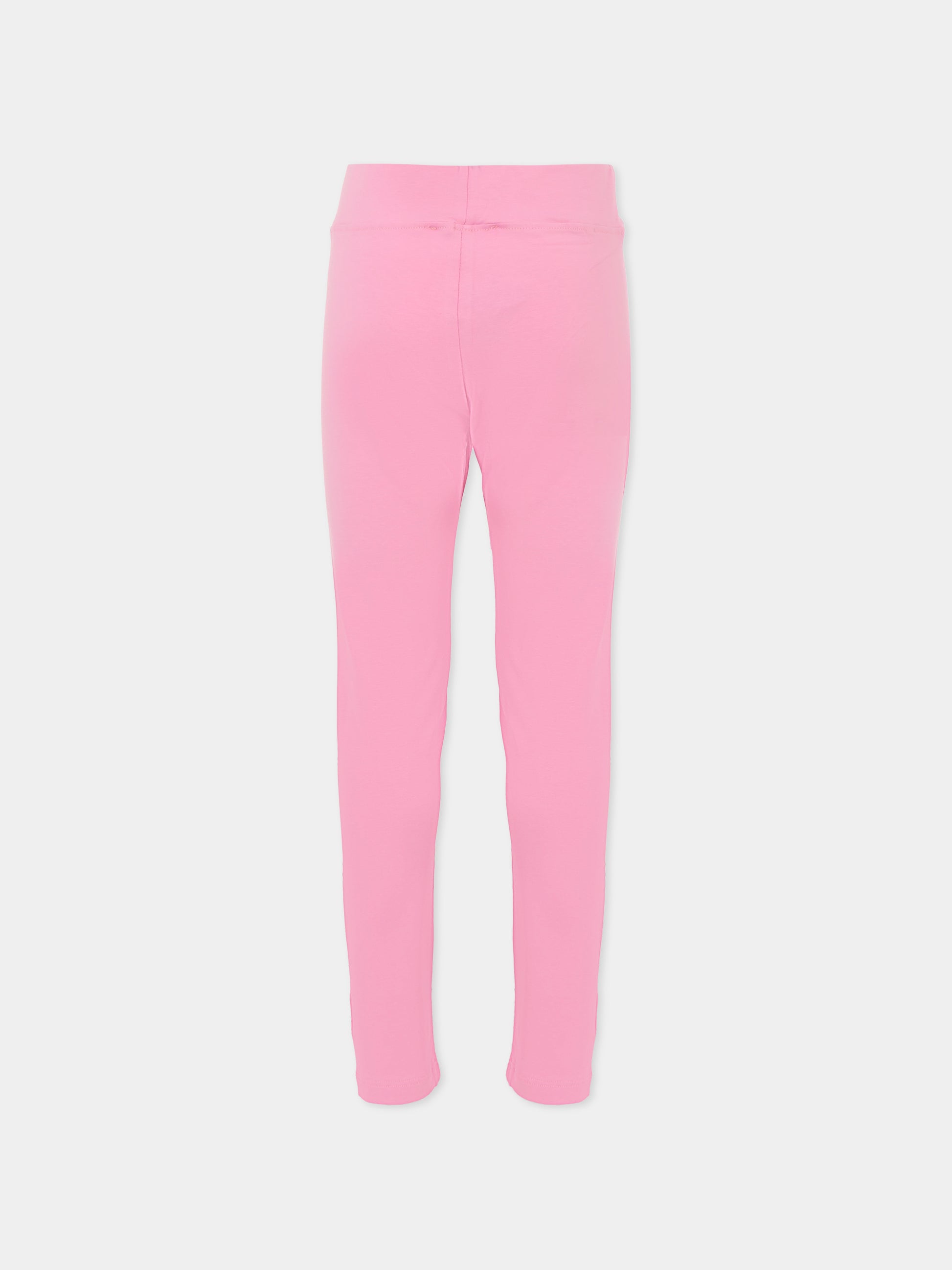 Leggings rosa per bambina con logo,Msgm Kids,S5MSJGLG079 MS003