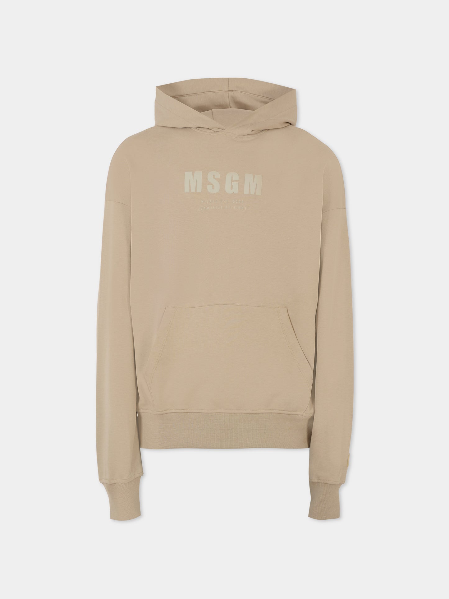 Felpa beige per bambini con logo,Msgm Kids,S5MSJUHS166 MS014