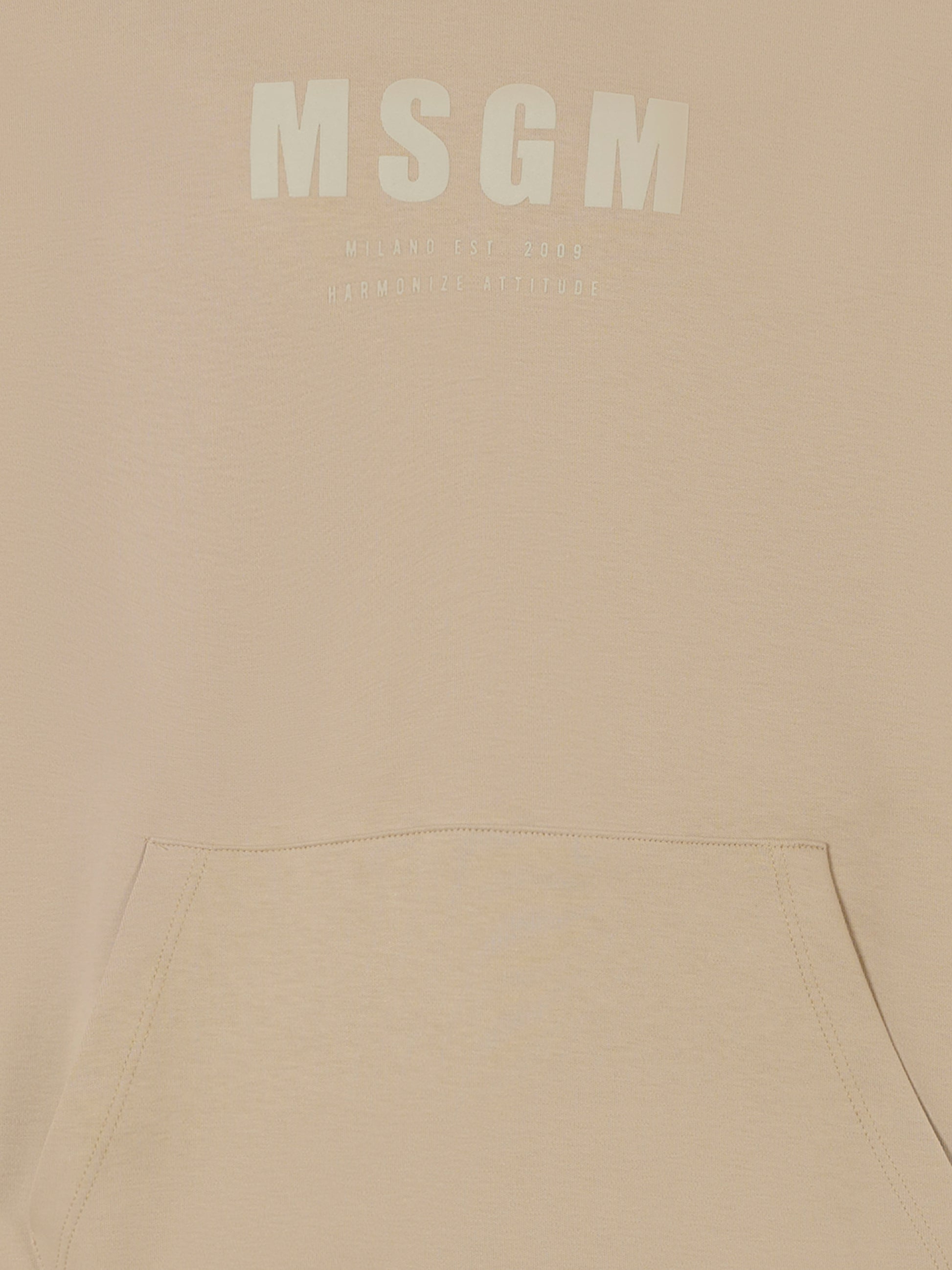 Felpa beige per bambini con logo,Msgm Kids,S5MSJUHS166 MS014