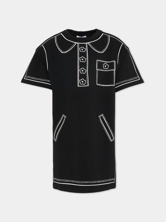 Vestito nero per bambina con margherite,Marc Jacobs,W60710 09B