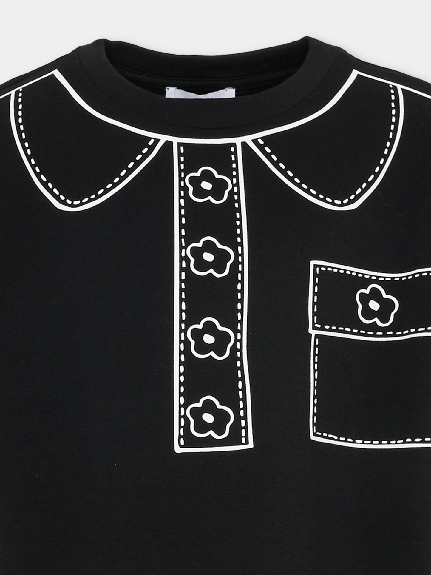 Vestito nero per bambina con margherite,Marc Jacobs,W60710 09B