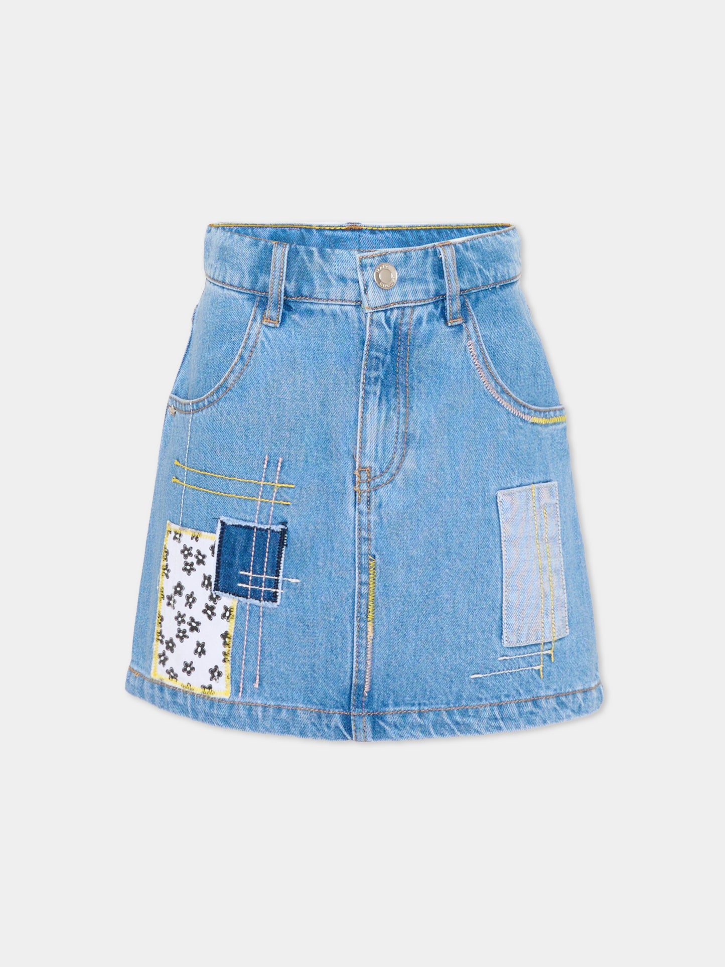 Gonna denim per bambina con patchwork,Marc Jacobs,W60726 Z10