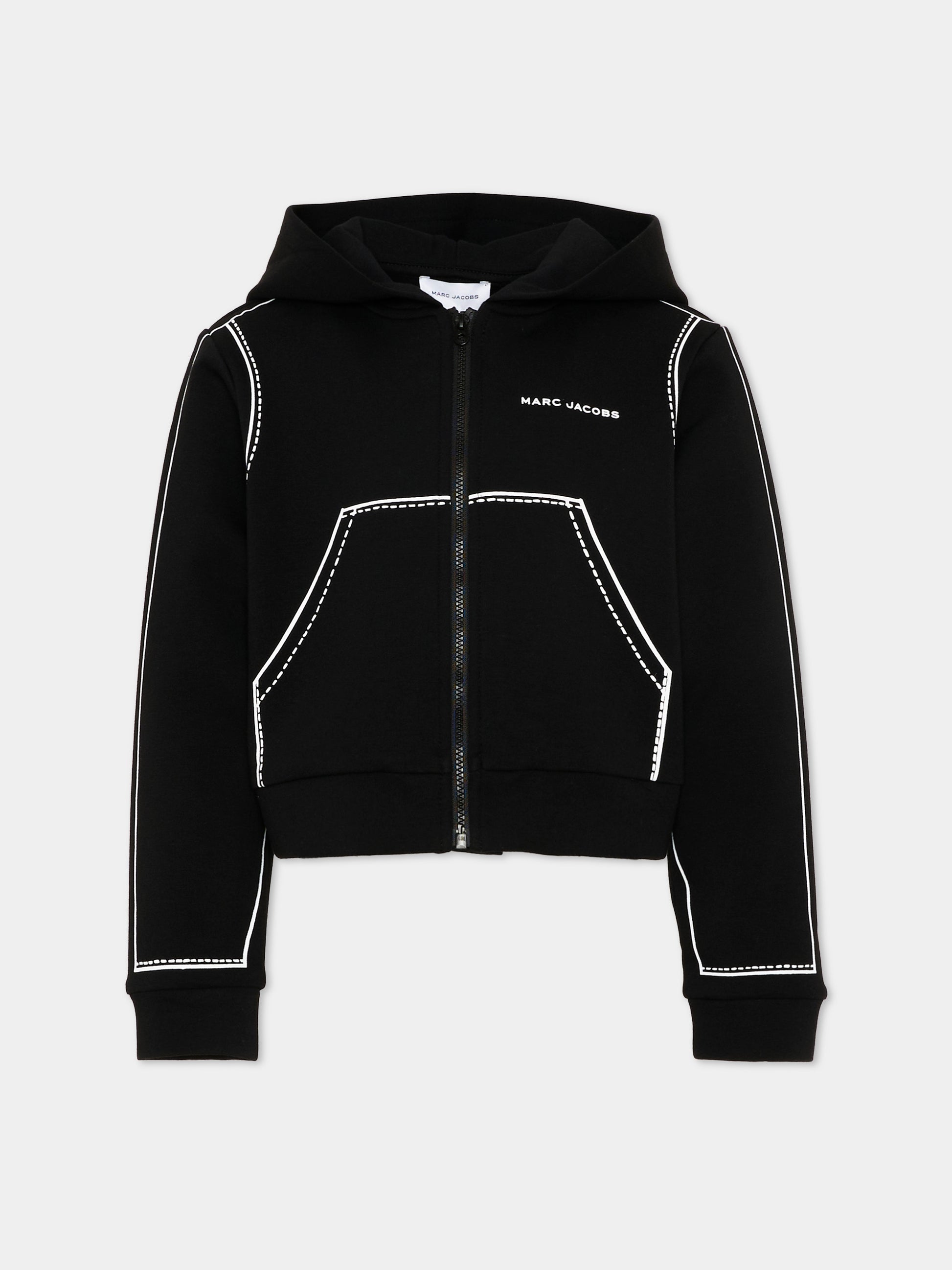 Felpa nera per bambina con logo,Marc Jacobs,W60747 09B