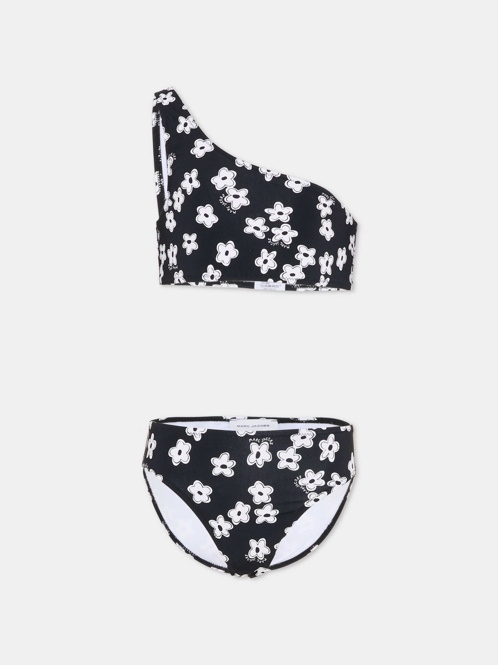 Bikini nero per bambina con margherite,Marc Jacobs,W60758 09B