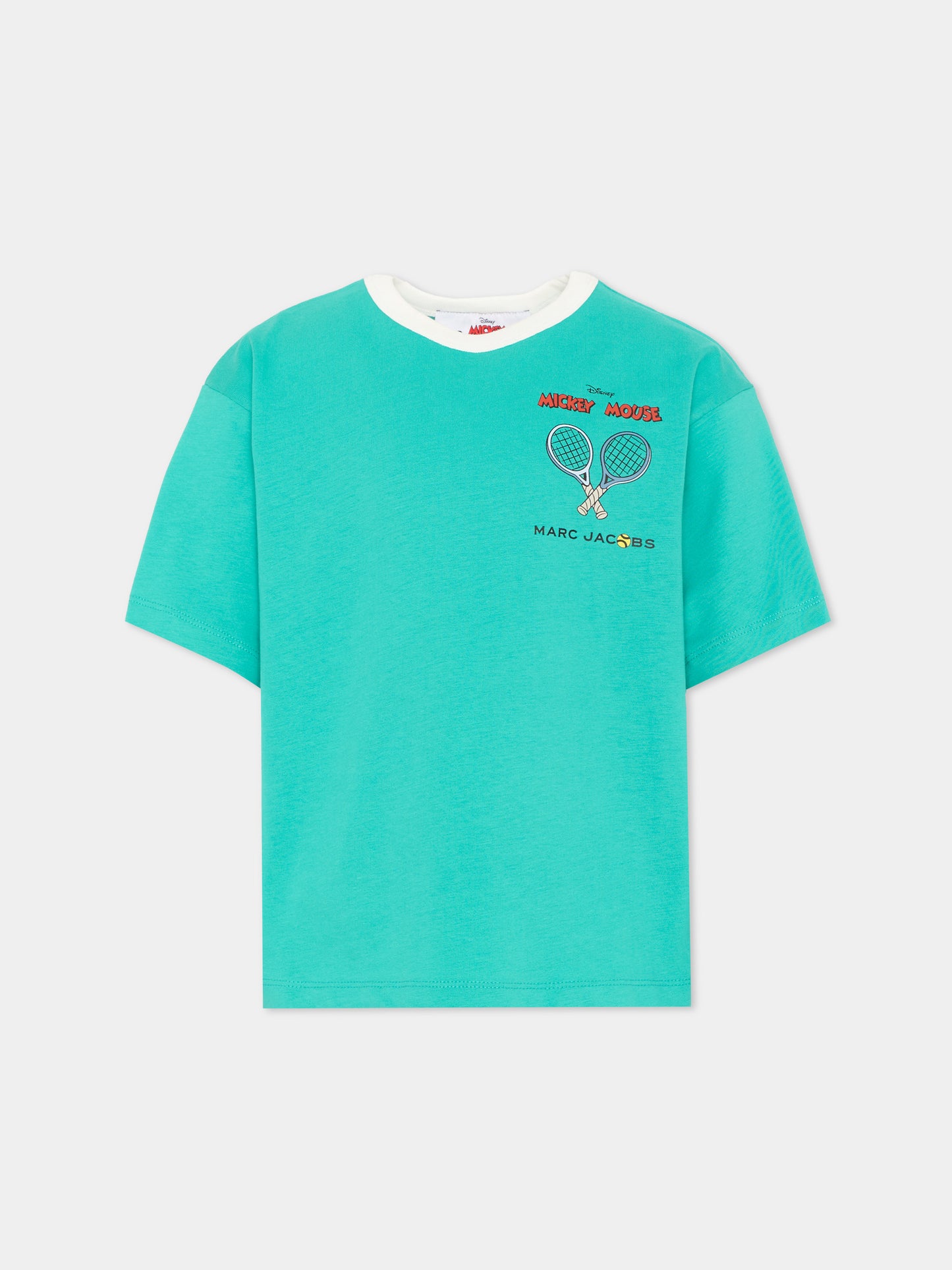 T-Shirt verde per bambino con Mickey Mouse,Marc Jacobs,W60762 73D