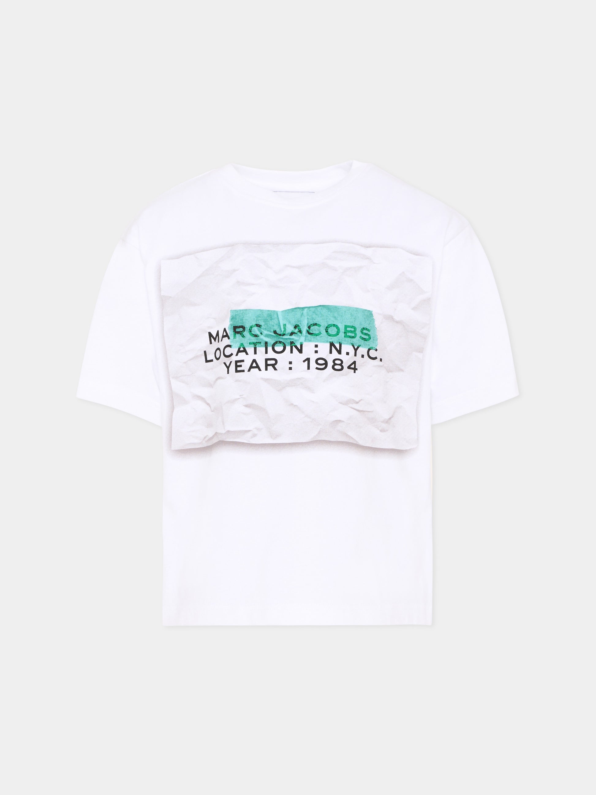 T-Shirt bianca per bambini con logo,Marc Jacobs,W60764 U31