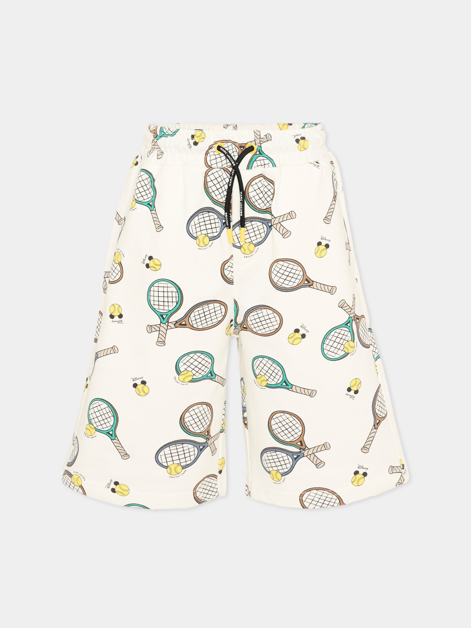 Shorts sportivi avorio per bambino stampa tennis,Marc Jacobs,W60782 126