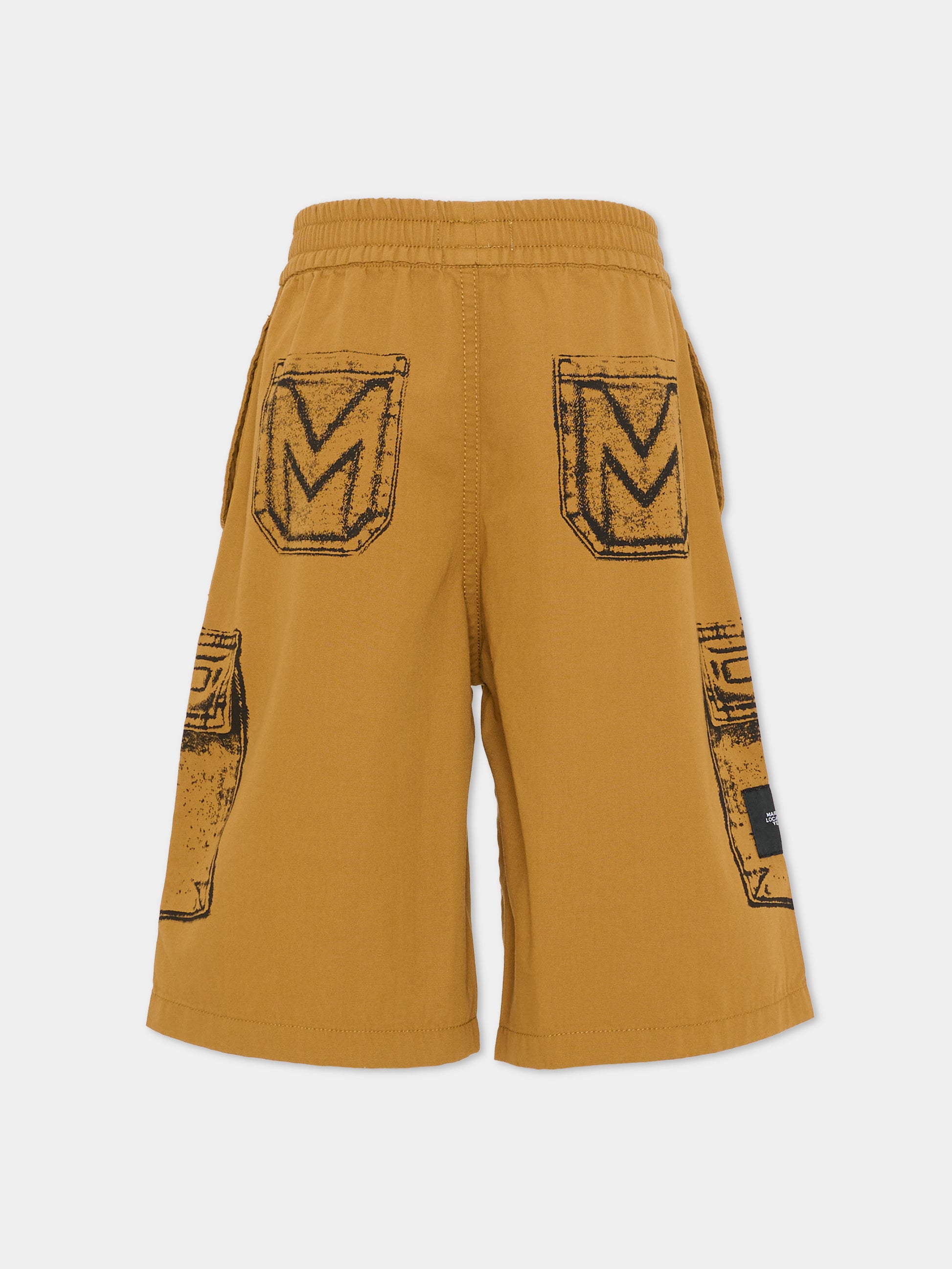 Shorts marroni per bambino con logo,Marc Jacobs,W60784 300