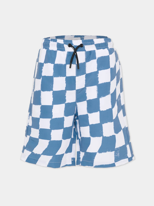 Boxer mare multicolor per bambino con motivo a scacchi,Marc Jacobs,W60802 80B