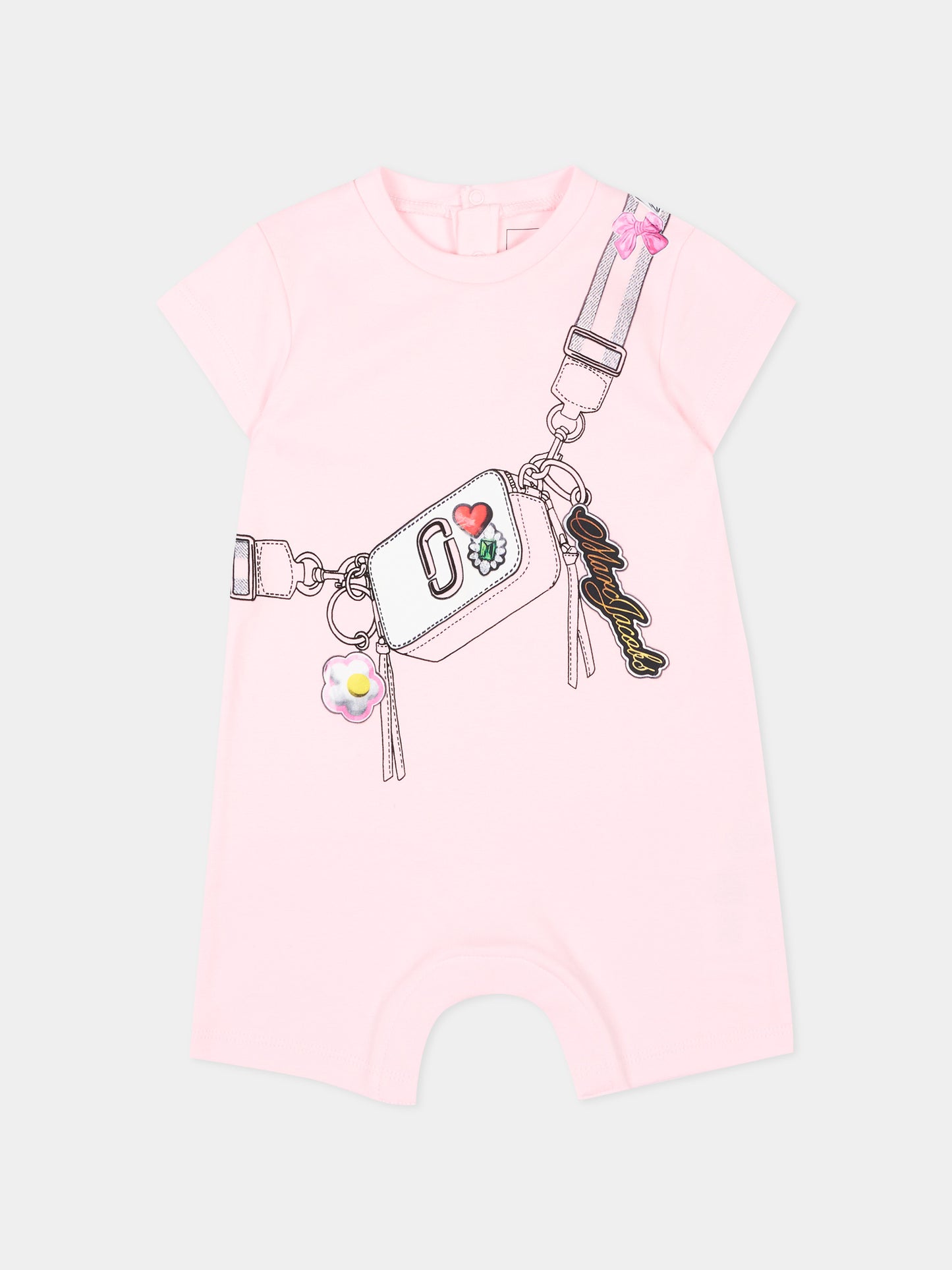 Pagliaccetto rosa per neonata con stampa borsa,Marc Jacobs,W60807 475