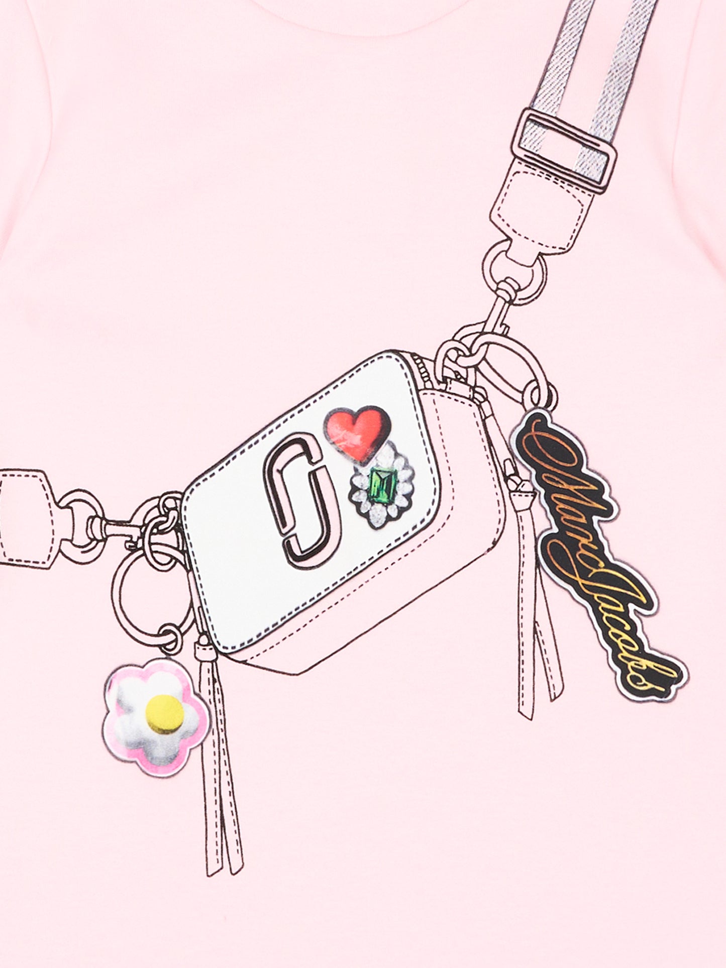 Pagliaccetto rosa per neonata con stampa borsa,Marc Jacobs,W60807 475