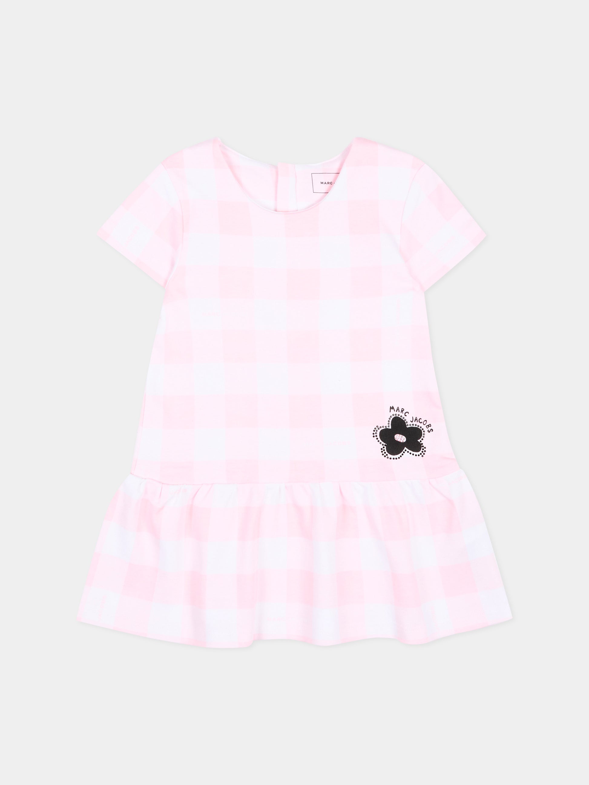 Vestito rosa vichy per neonata con logo,Marc Jacobs,W60810 475