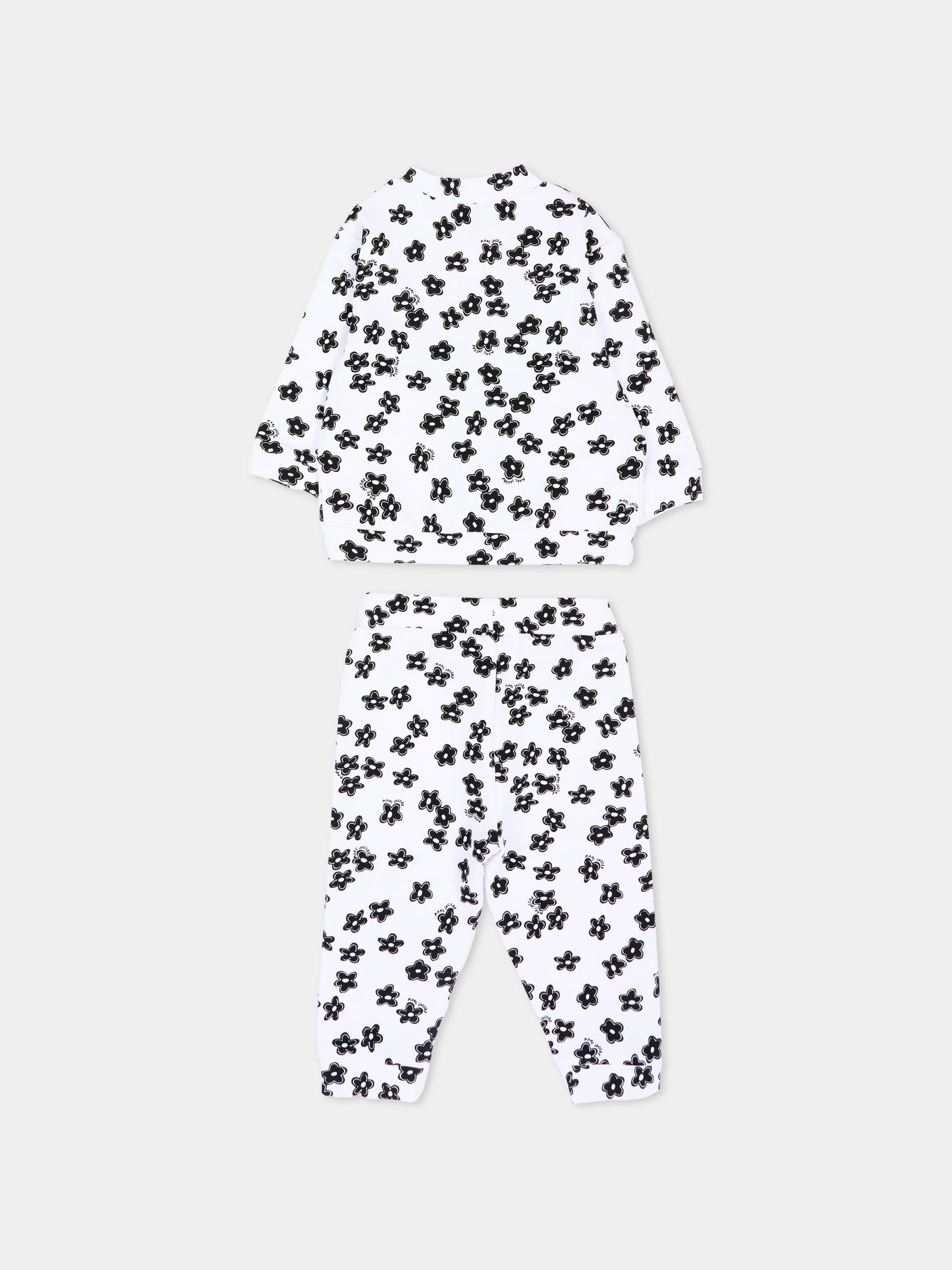 Completo sportivo bianco per neonata con fiori,Marc Jacobs,W60811 10P