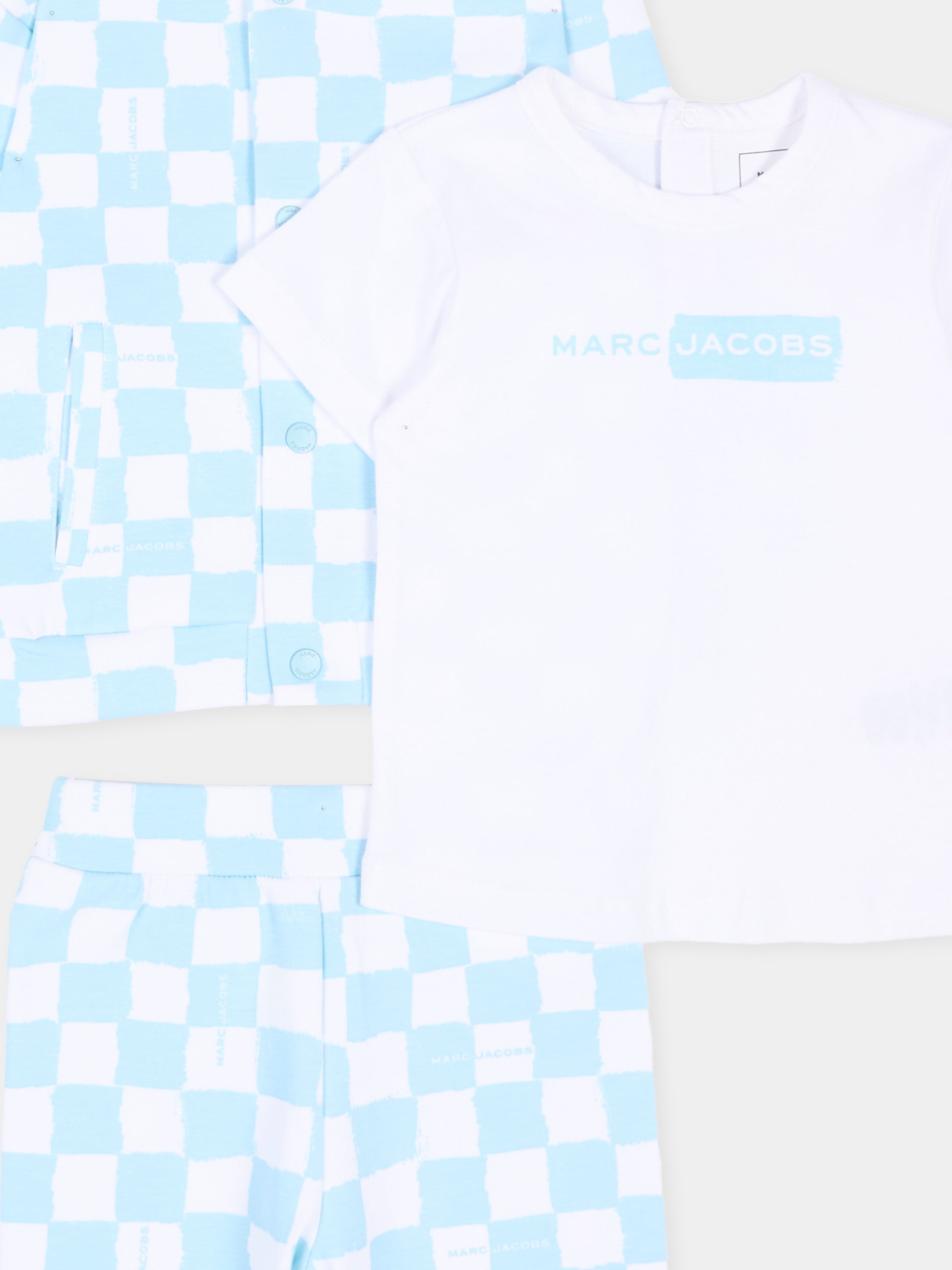 Completo sportivo celeste per neonato con logo,Marc Jacobs,W60819 77B