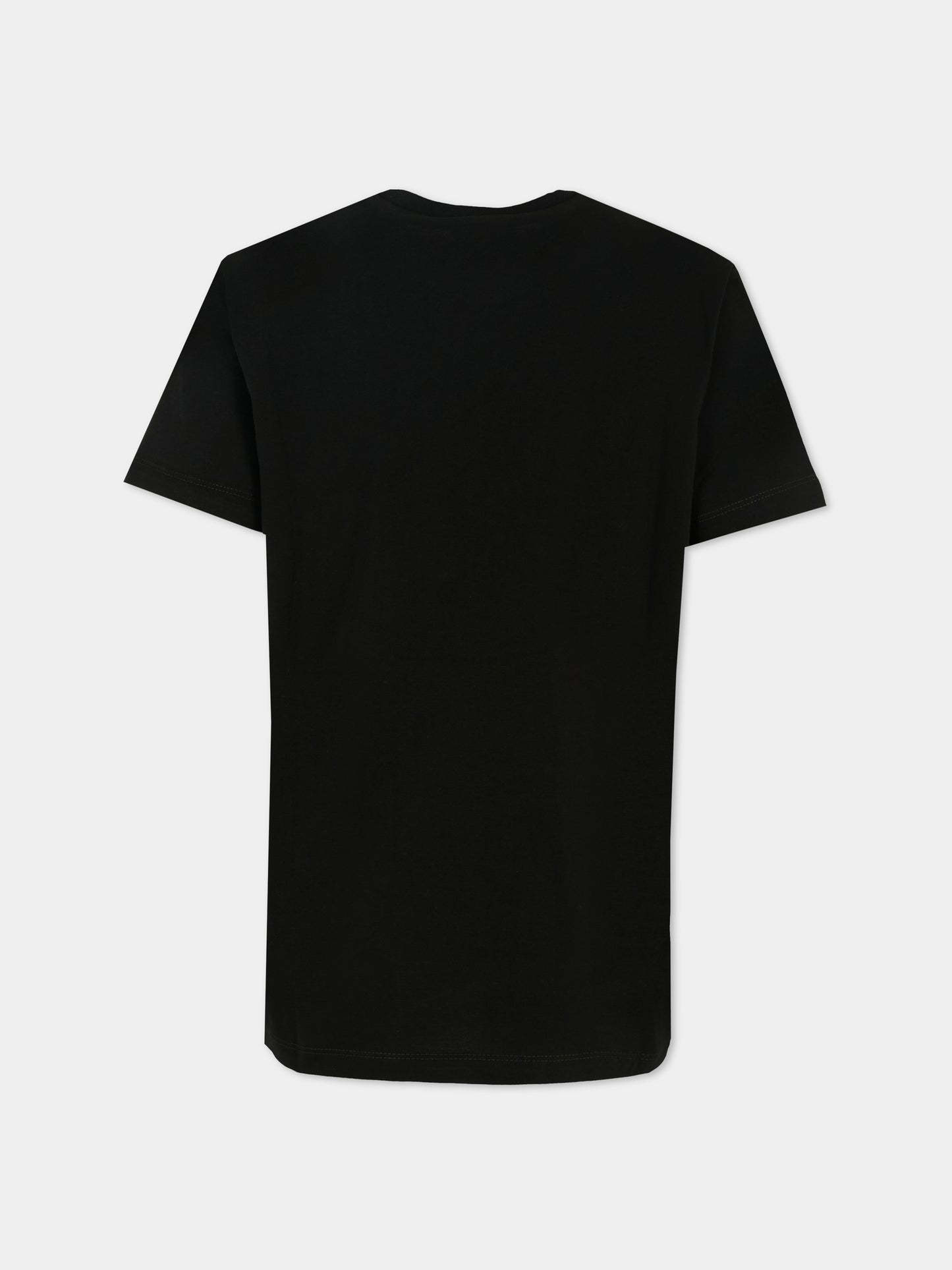 T-shirt nera per bambina con cuore e logo,N°21 Kids,N2102C N0153 0N900