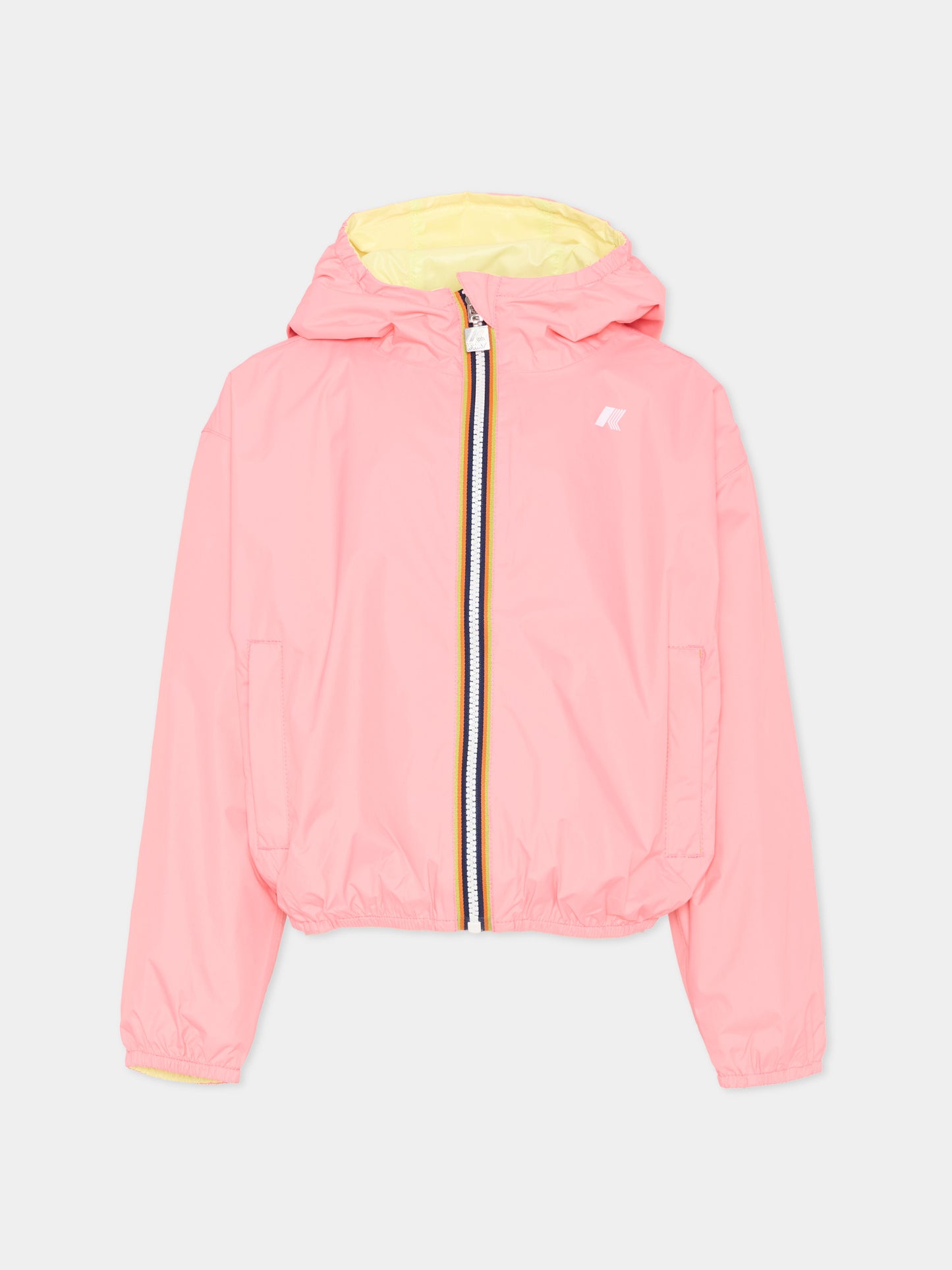 Giacca a vento rosa Laurette Plus. 2 Reversible per bambina con logo,K-way,K41337W C0W