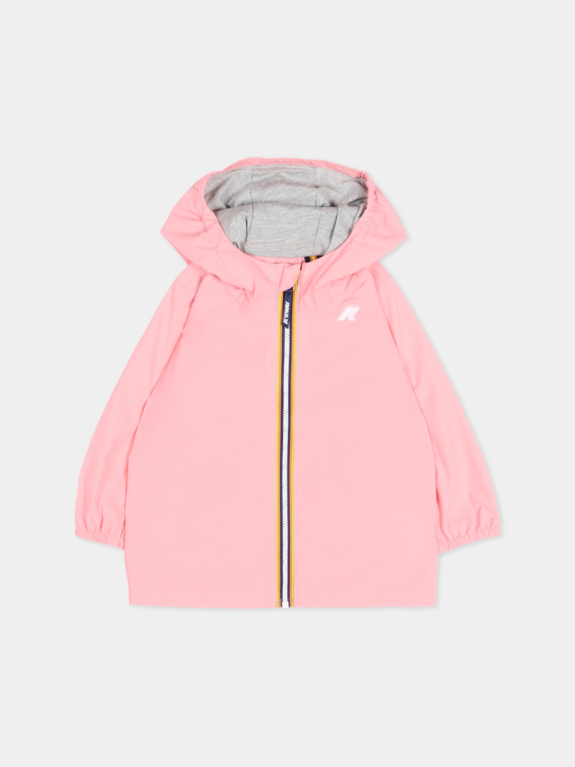 Giacca a vento rosa Jack Stretch per neonata con logo,K-way,K4136IW Q28