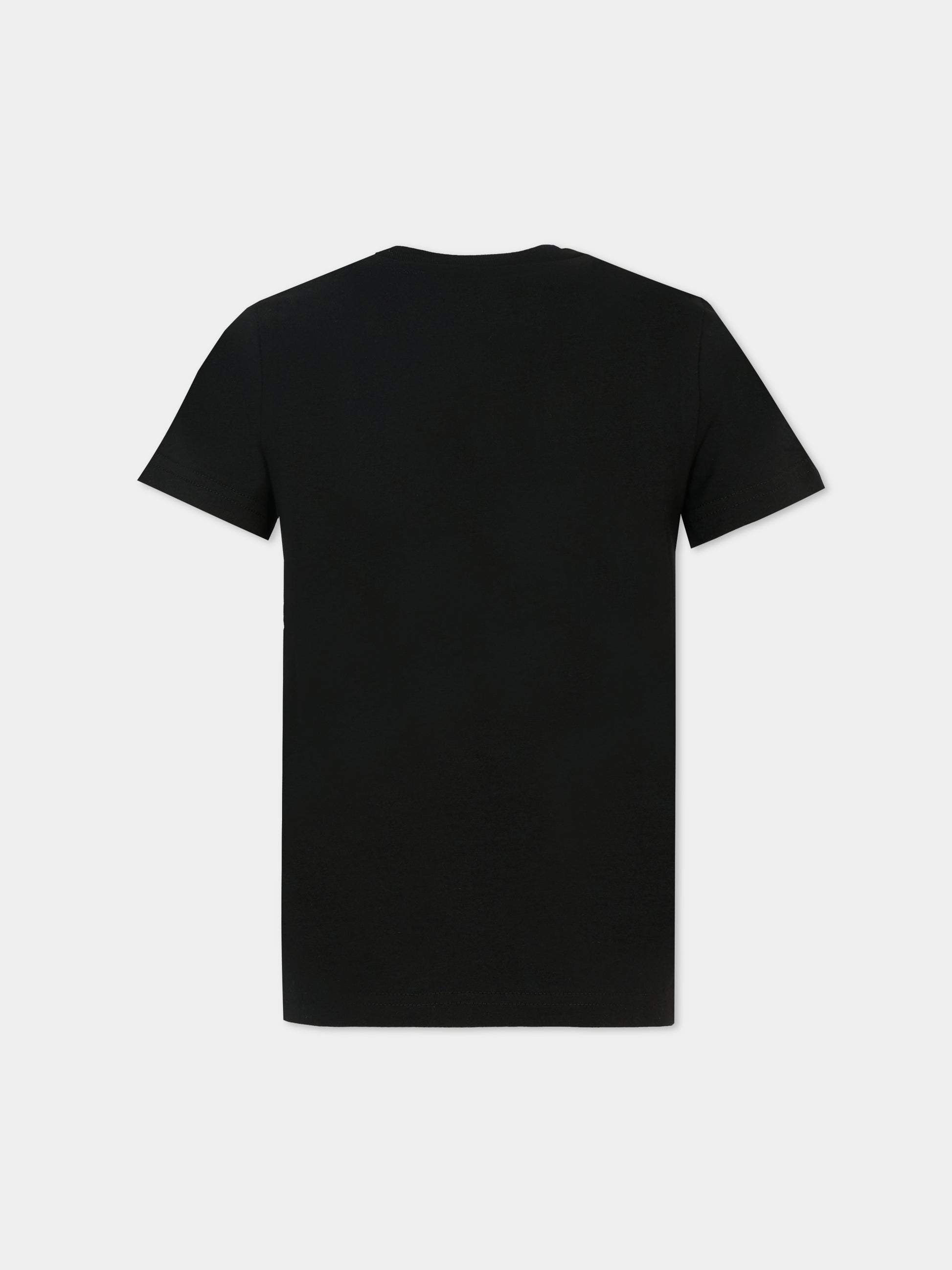 T-shirt nera per bambino con fiamme,N°21 Kids,N2103M N0080 0N900