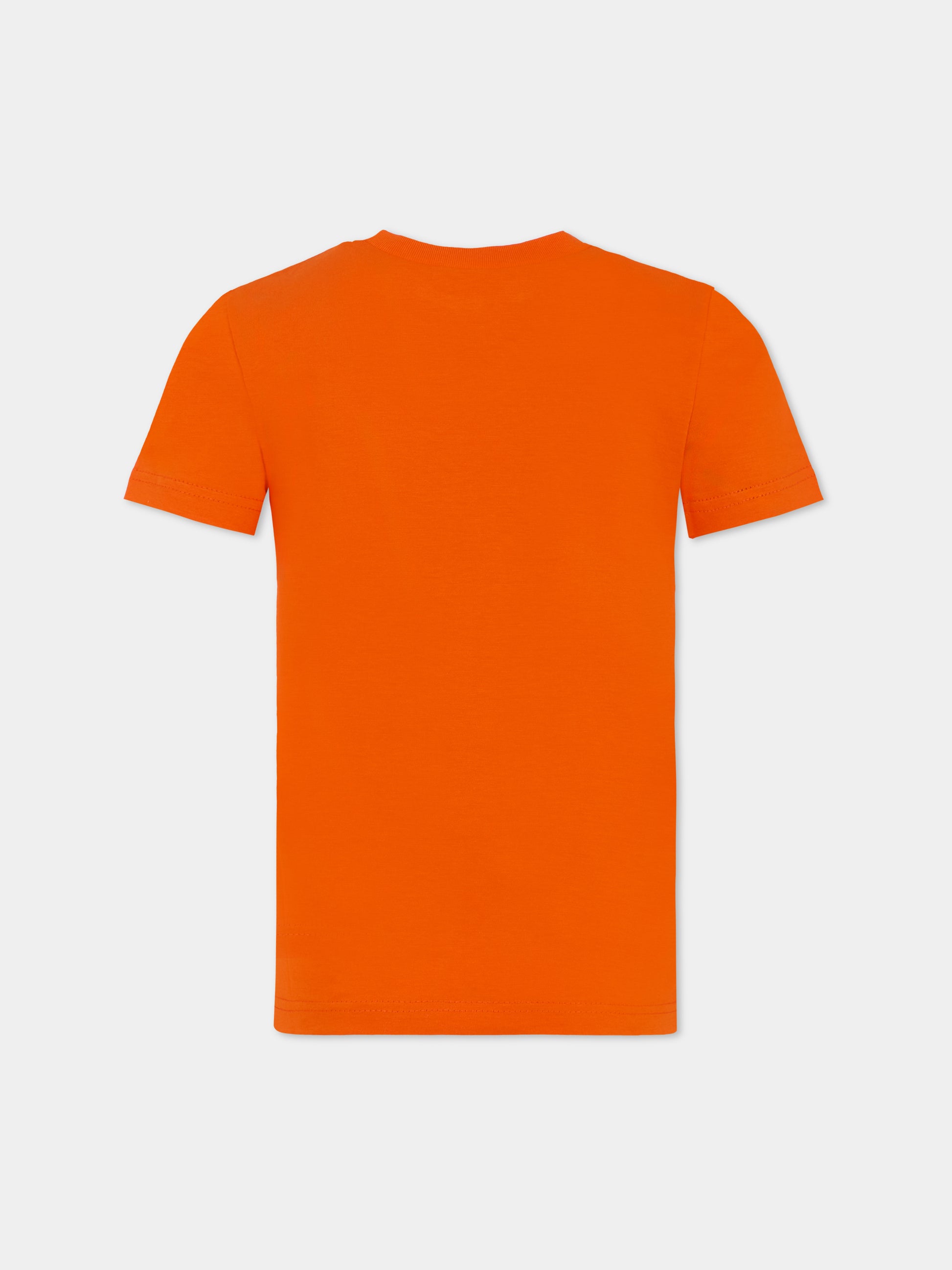 T-shirt arancione per bambini con logo,N°21 Kids,N21173 N0153 0N213