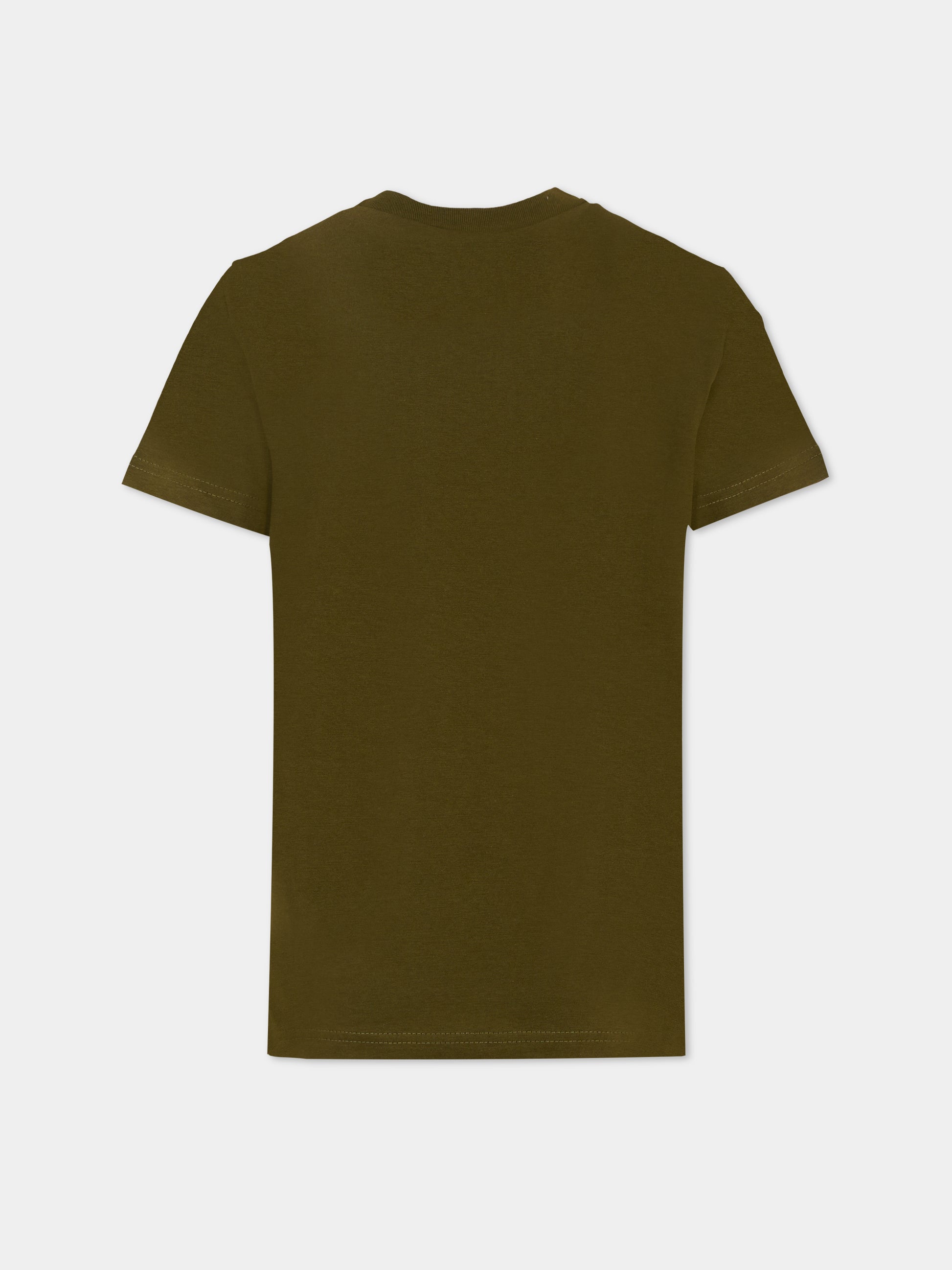 T-shirt verde per bambini con logo,N°21 Kids,N21173 N0153 0N514