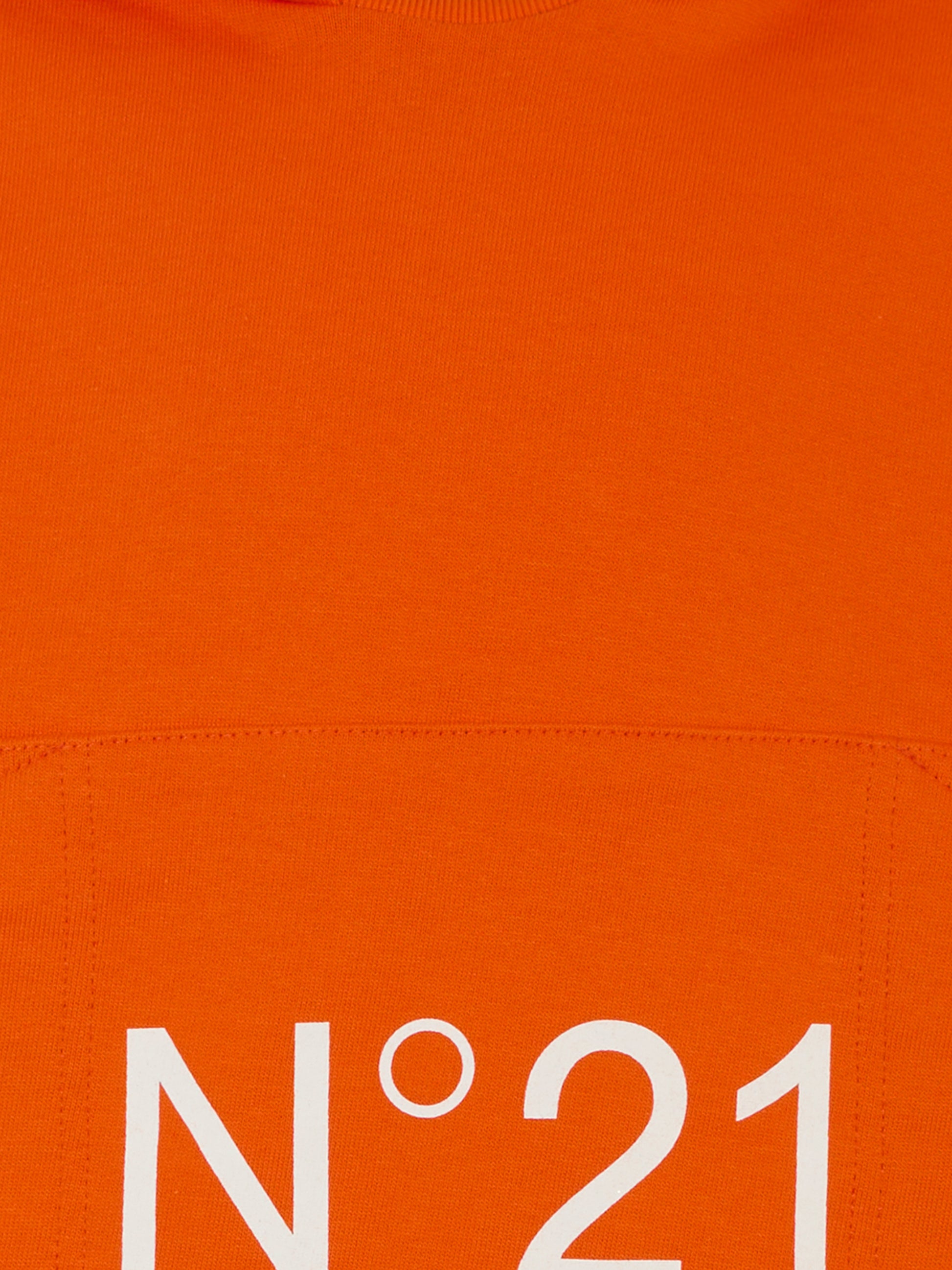 Felpa arancione per bambini con logo,N°21 Kids,N21893 N0154 0N213