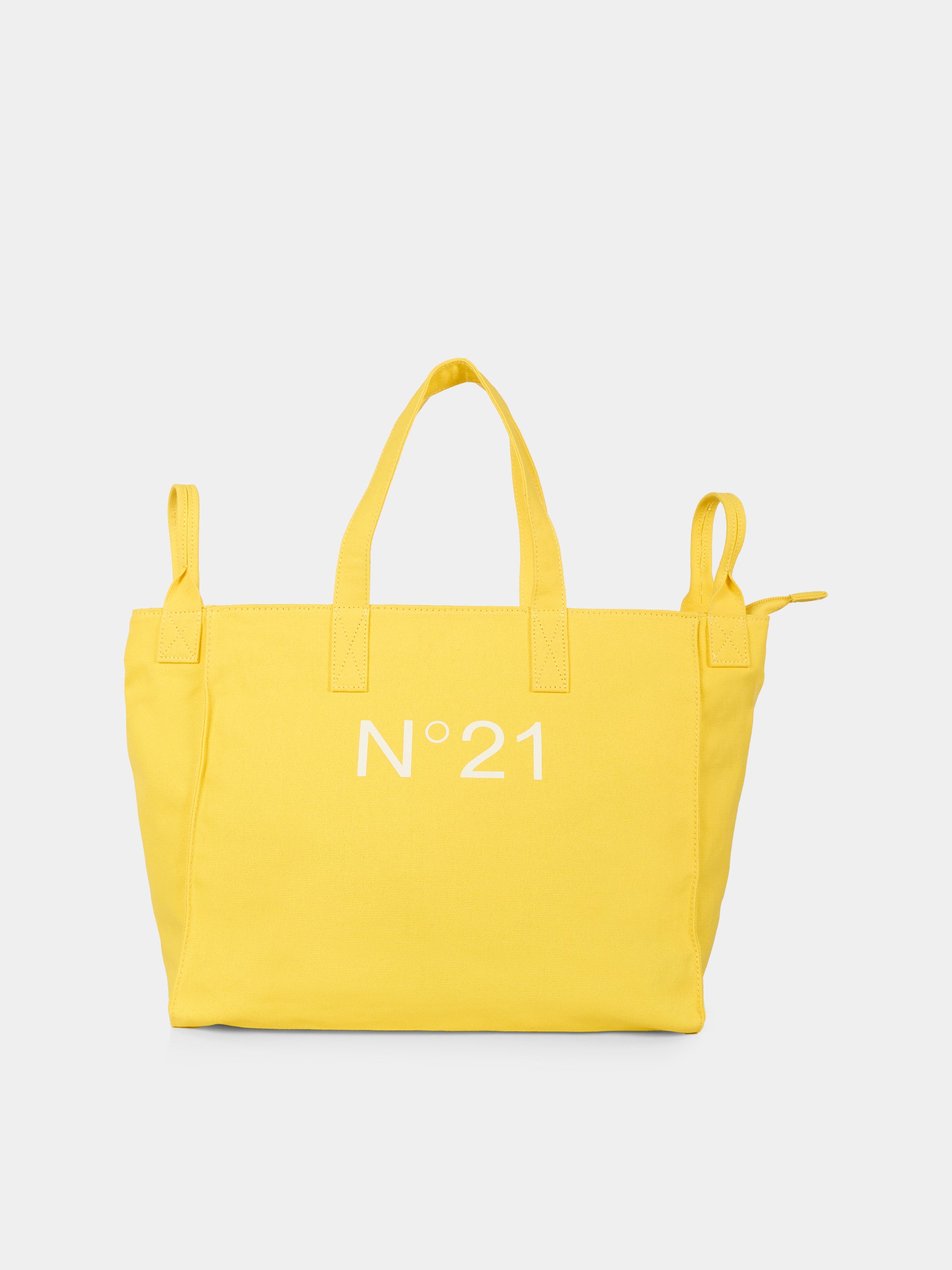 Borsa gialla per bambina con logo,N°21 Kids,N21926 N0352 0N214