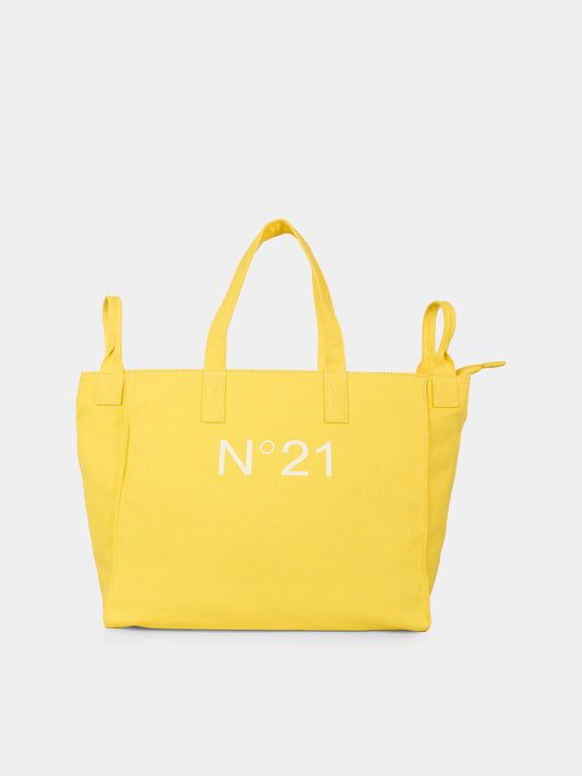 Borsa gialla per bambina con logo,N°21 Kids,N21926 N0352 0N214