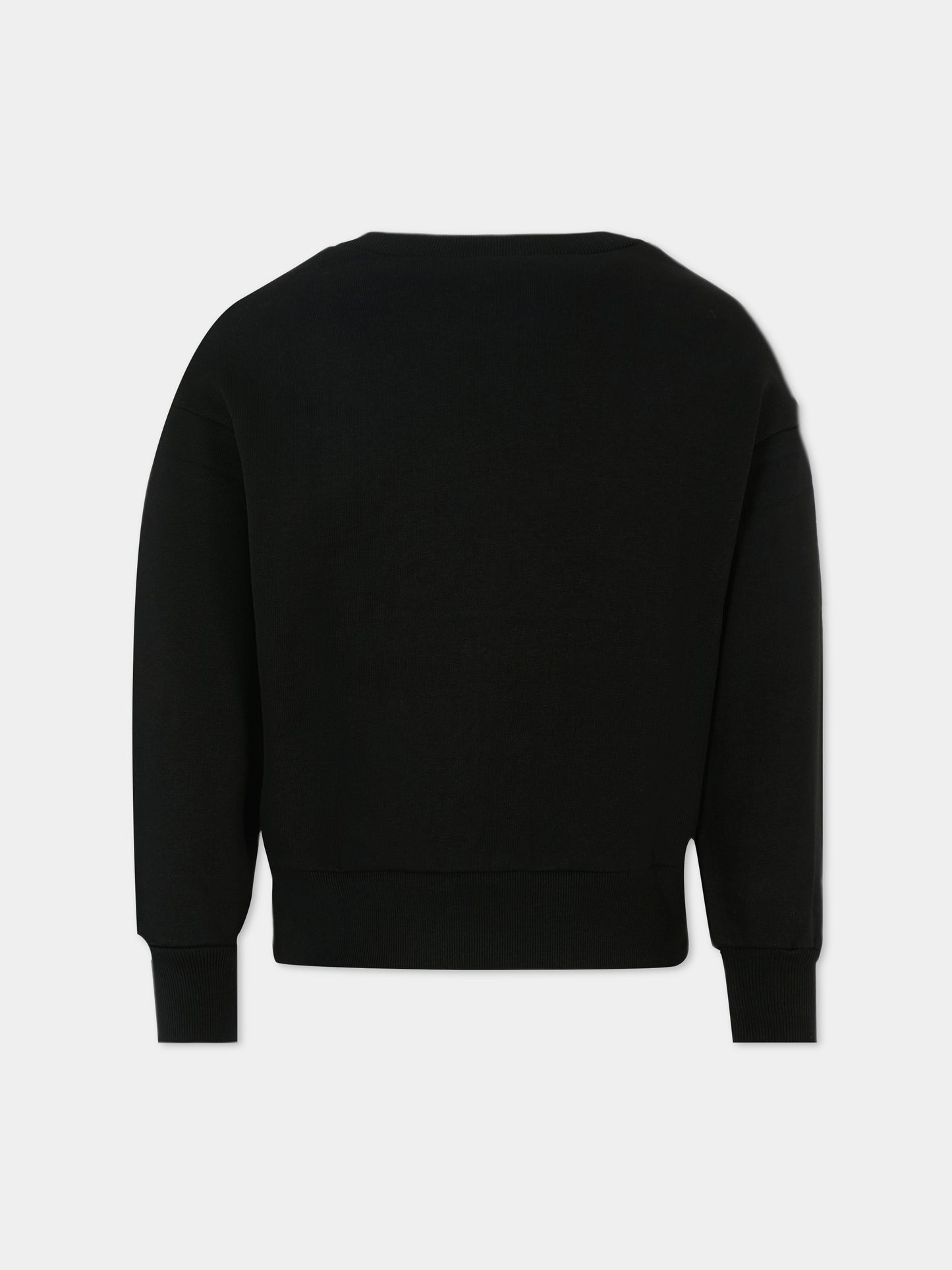 Felpa nera per bambina con logo,N°21 Kids,N21A23 N0154 0NC16