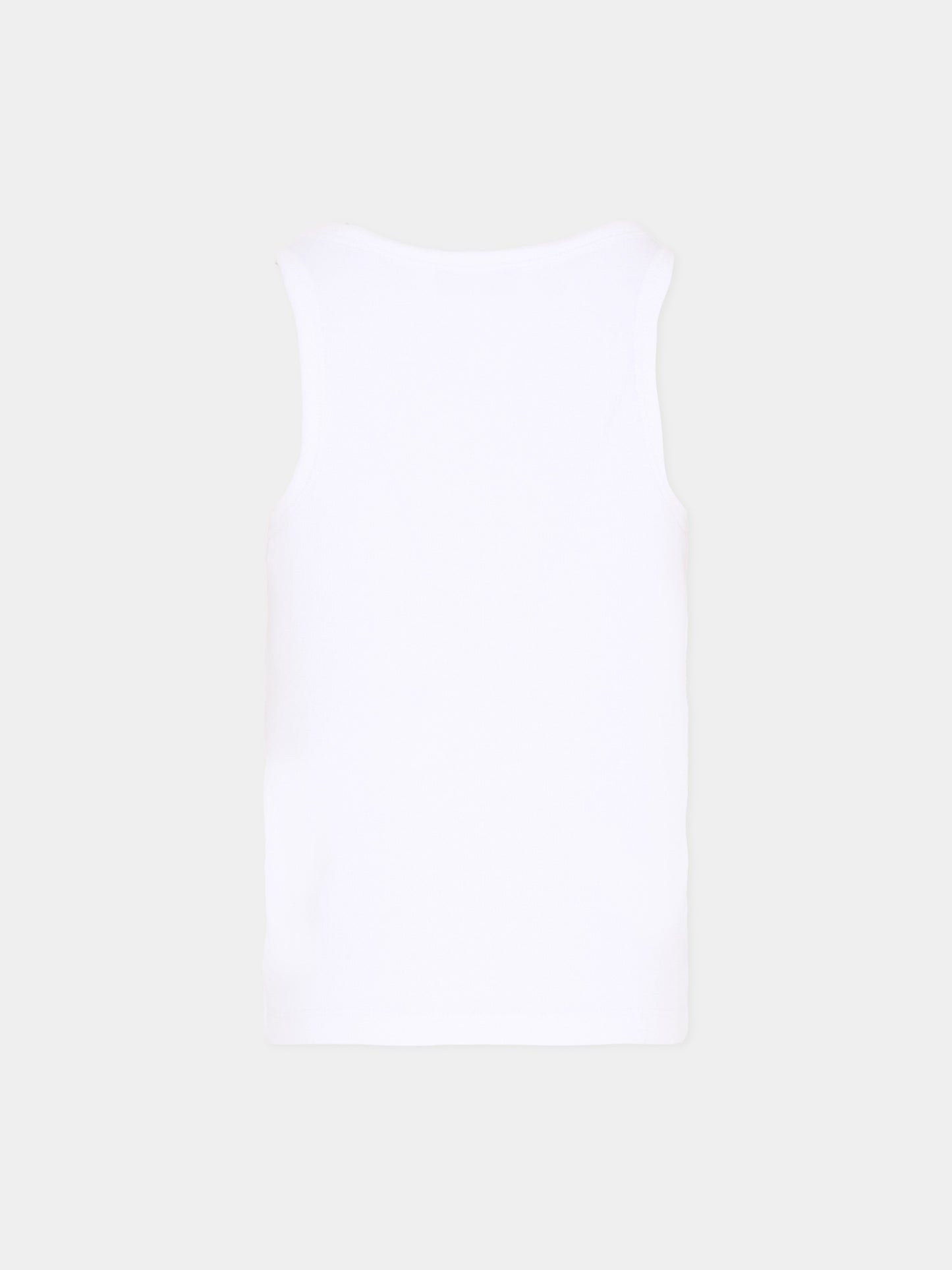 Canotta bianca per bambina con logo,Moschino Kids,HAM06M LBA39 10101