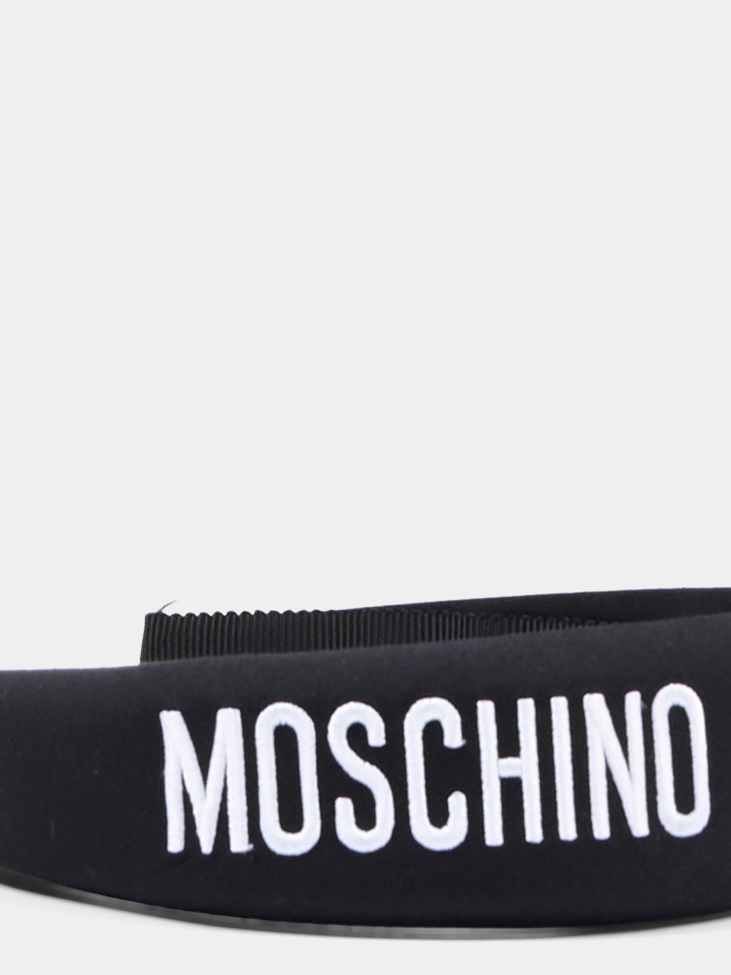 Cerchietto nero per bambina con logo,Moschino Kids,HAX01N LLA12 60100