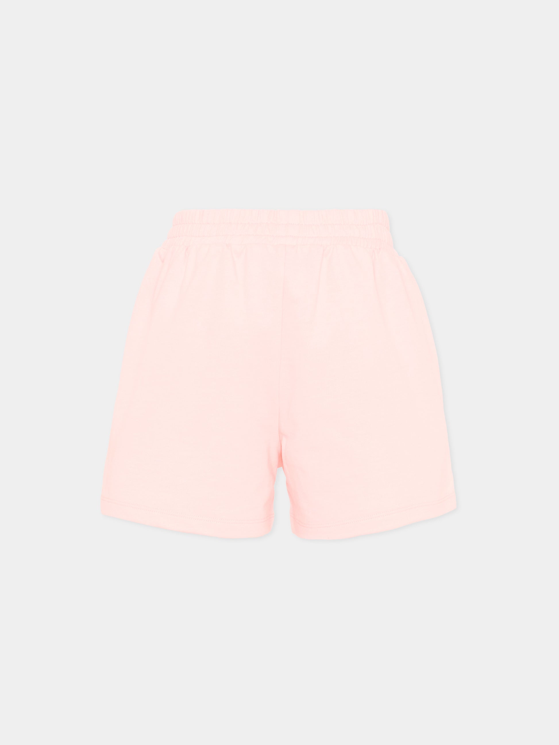 Shorts sportivi rosa per bambina con Teddy Bear,Moschino Kids,HDQ025 LCA19 50209