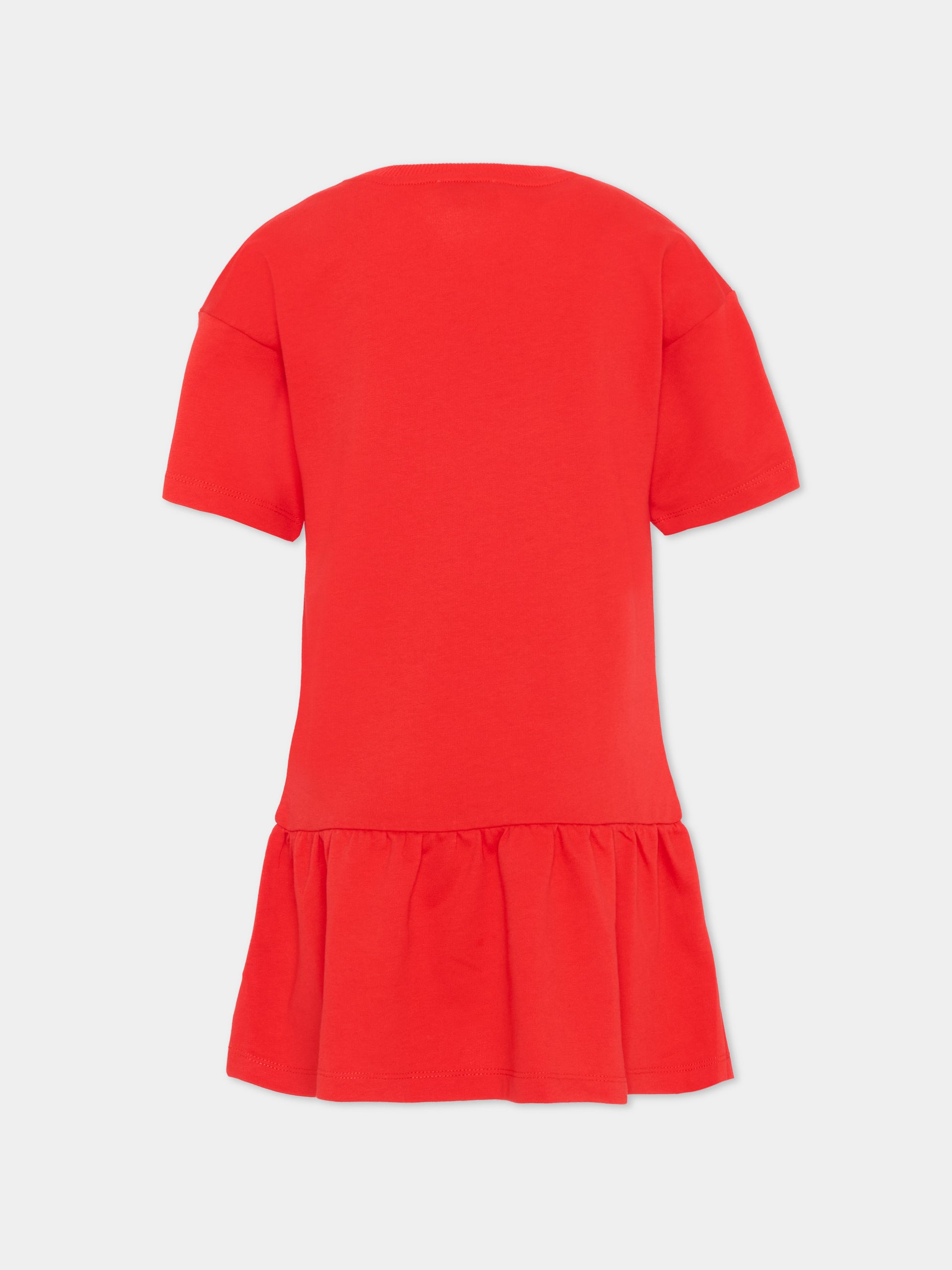 Vestito rosso per bambina con Teddy Bear,Moschino Kids,HDV0HL LCA19 50109