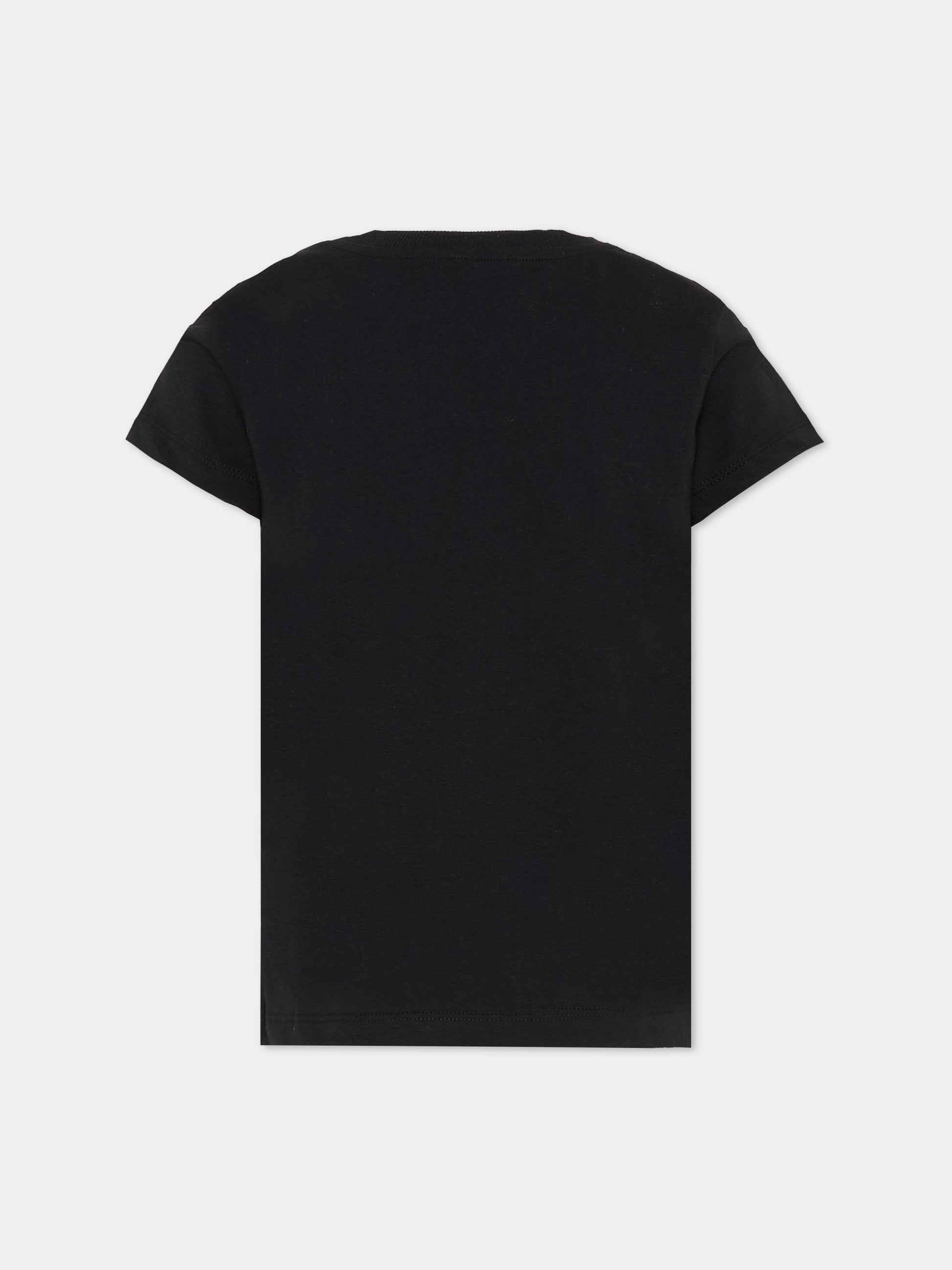 T-shirt nera per bambini con Teddy Bear,Moschino Kids,HUM05O LAA03 60100