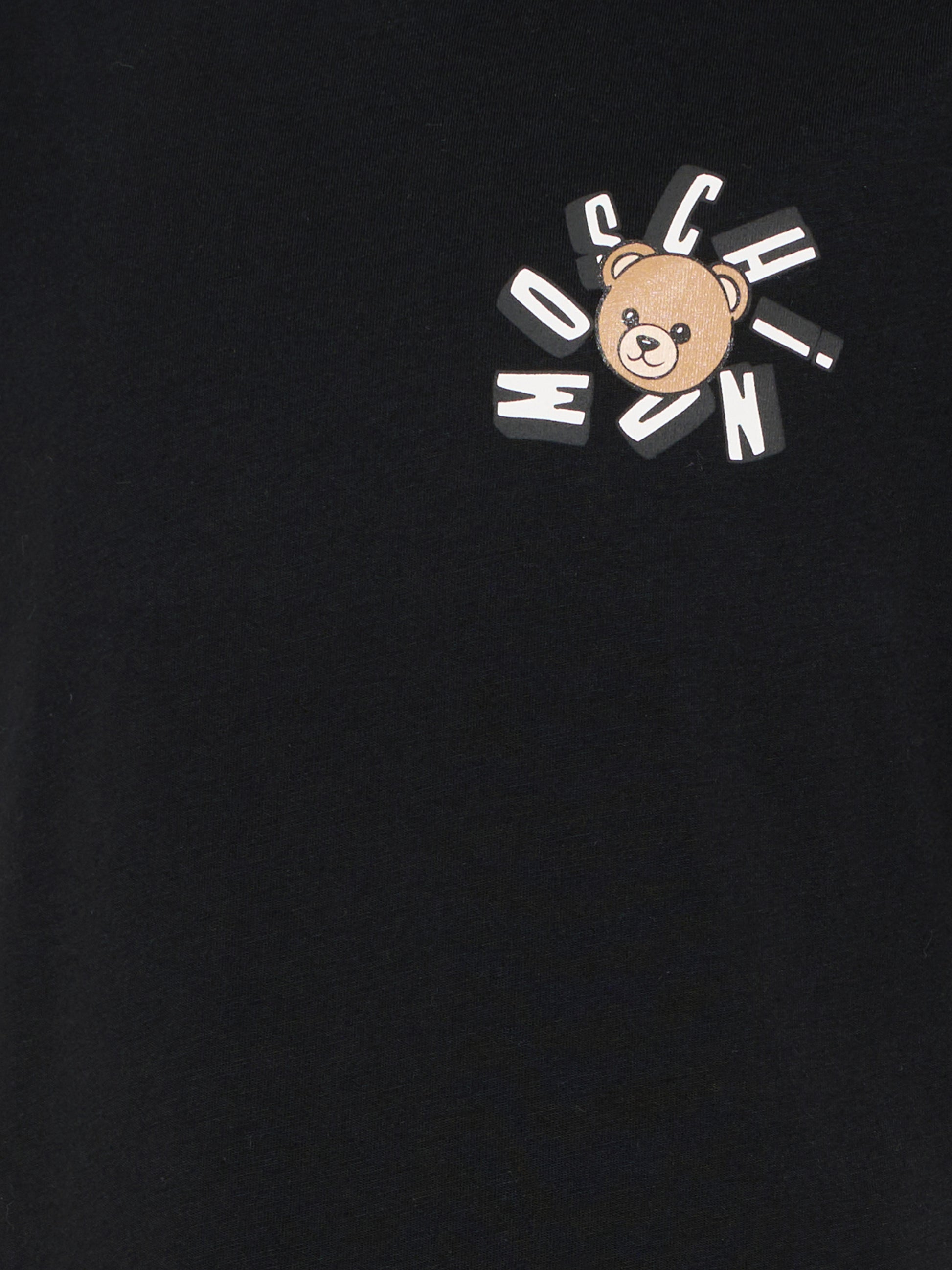 T-shirt nera per bambini con Teddy Bear,Moschino Kids,HUM05O LAA03 60100