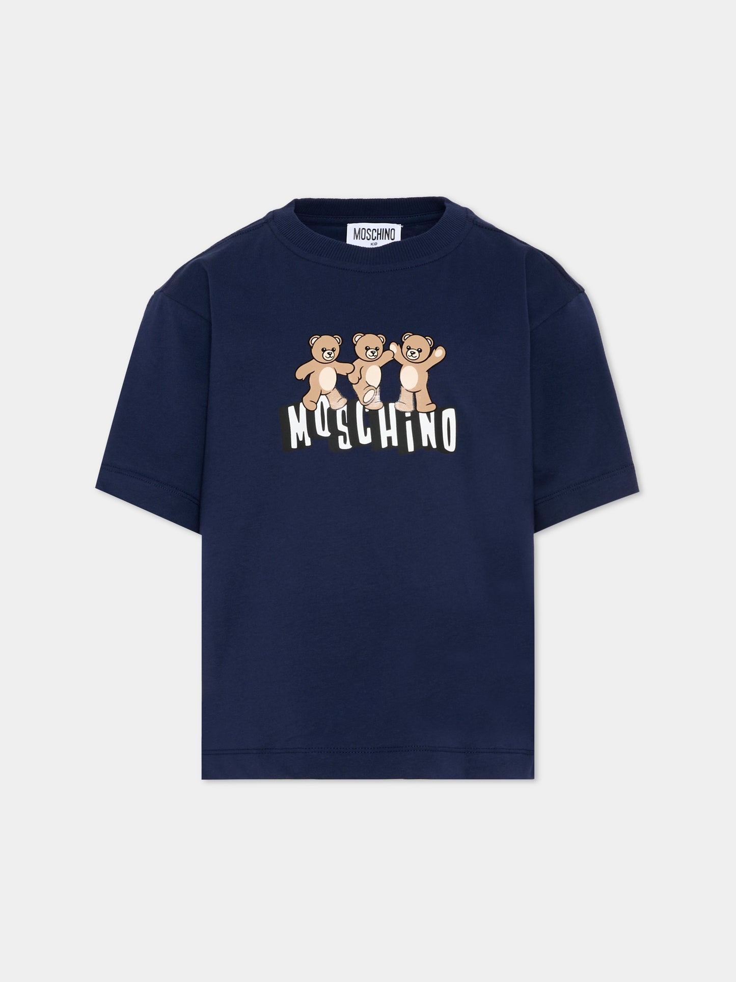 T-Shirt blu per bambini con Teddy Bear,Moschino Kids,HUM05P LAA23 40016