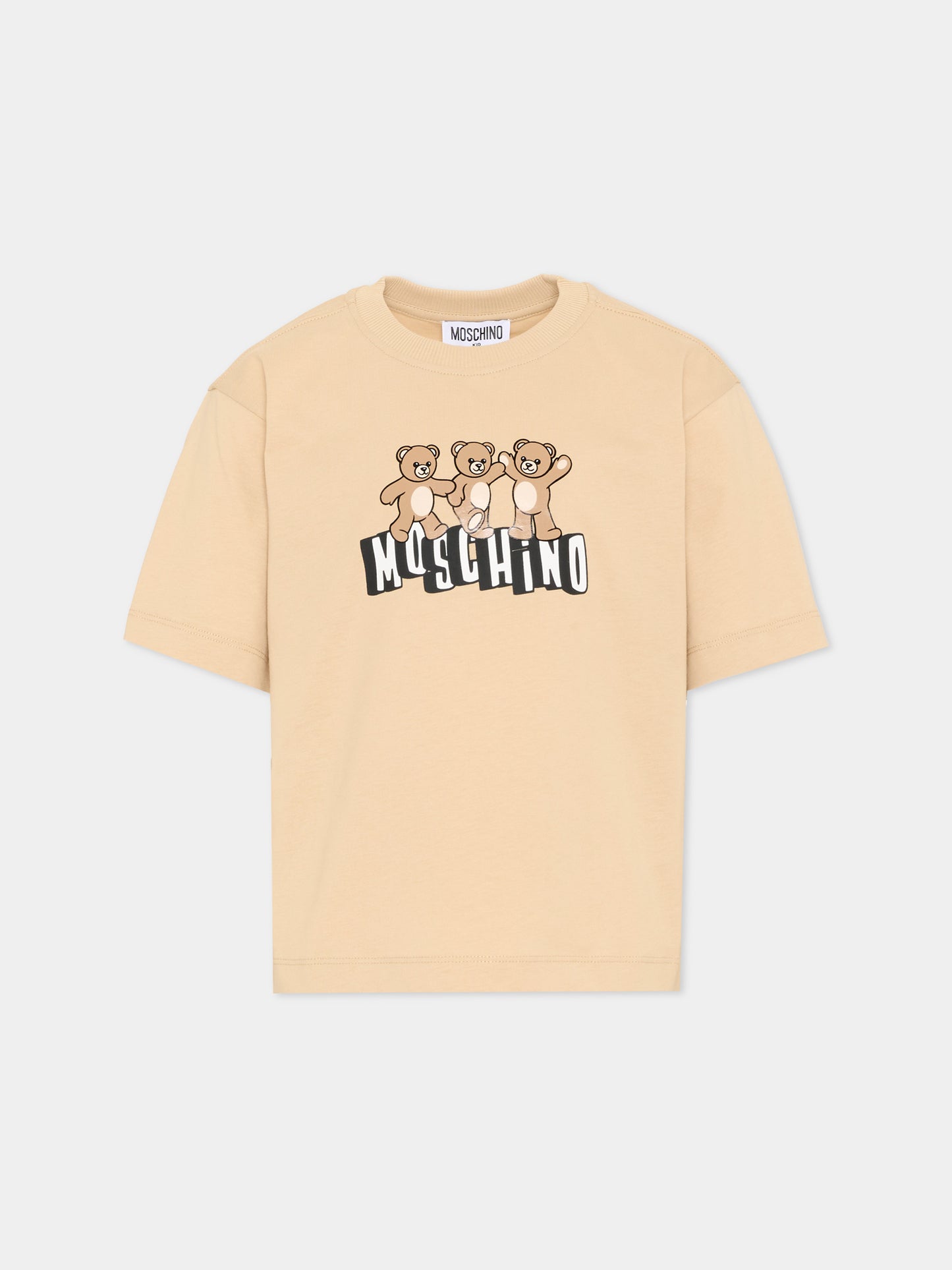 T-Shirt beige per bambini con Teddy Bear,Moschino Kids,HUM05P LAA23 20829