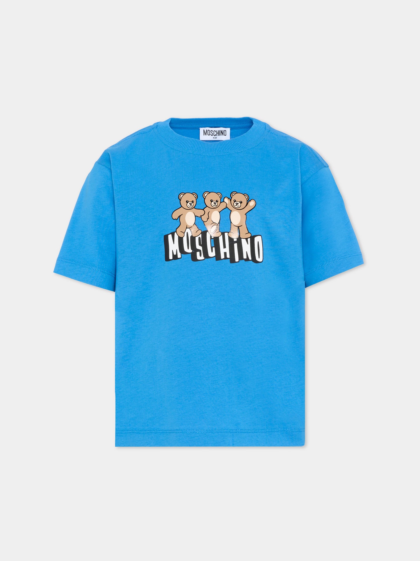 T-Shirt blu per bambini con Teddy Bear,Moschino Kids,HUM05P LAA23 40630