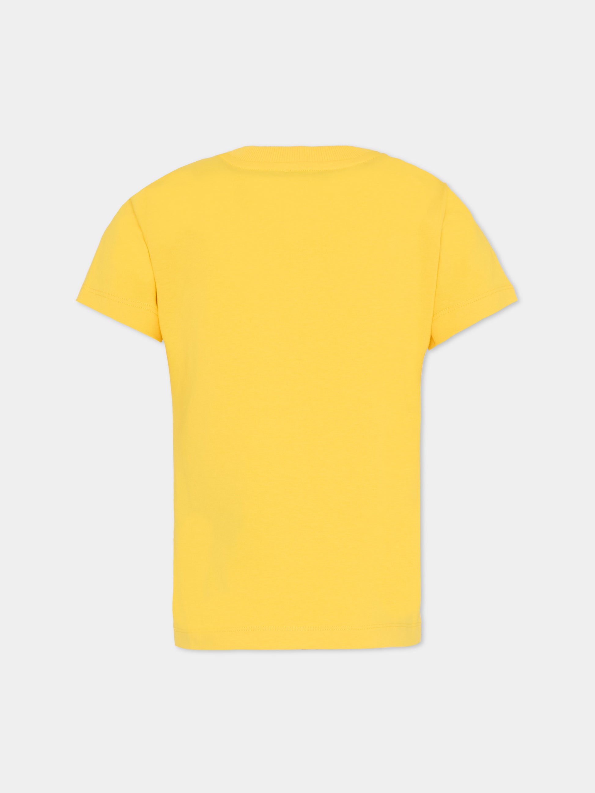 T-shirt gialla per bambini con logo,Moschino Kids,HUM05U LBA10 50577